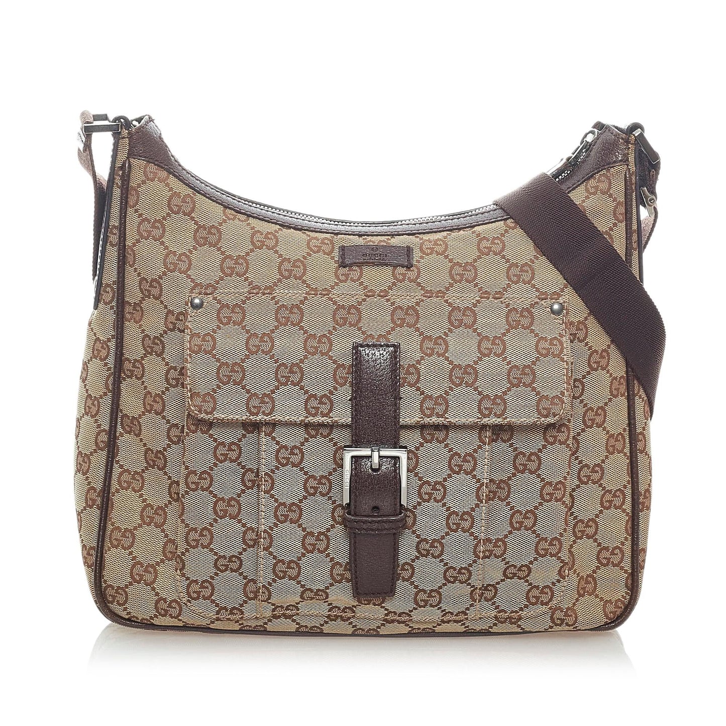Gucci GG SHG Canvas Calf Brown Crossbody Bag 5