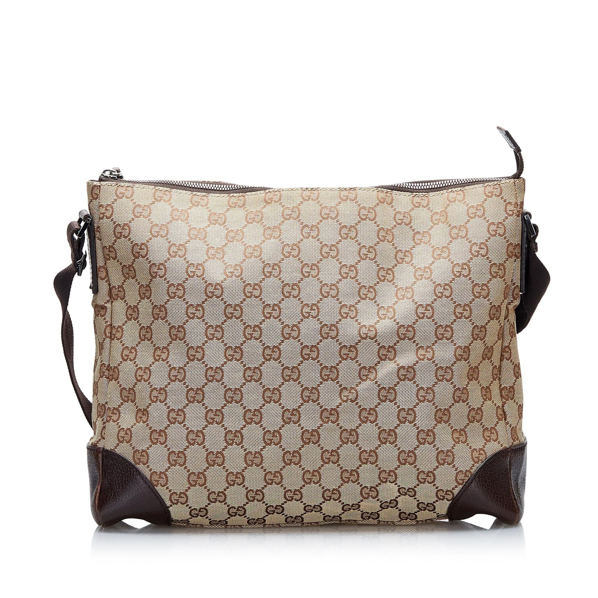 Gucci GG SHG-IL2z3A Canvas Brown Crossbody Bag