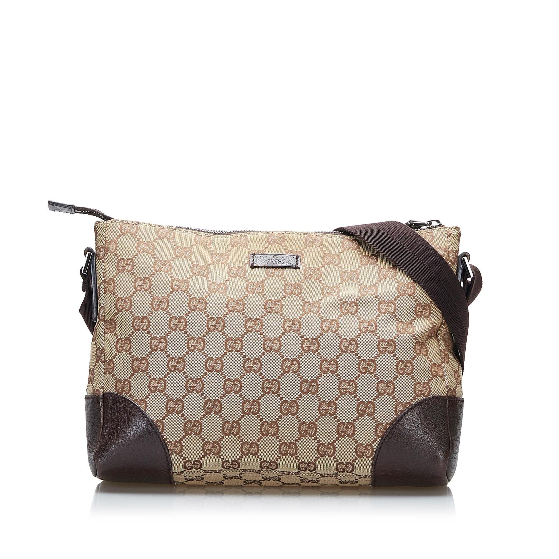 Gucci GG SHG-bEZWx8 Canvas Brown Crossbody Bag