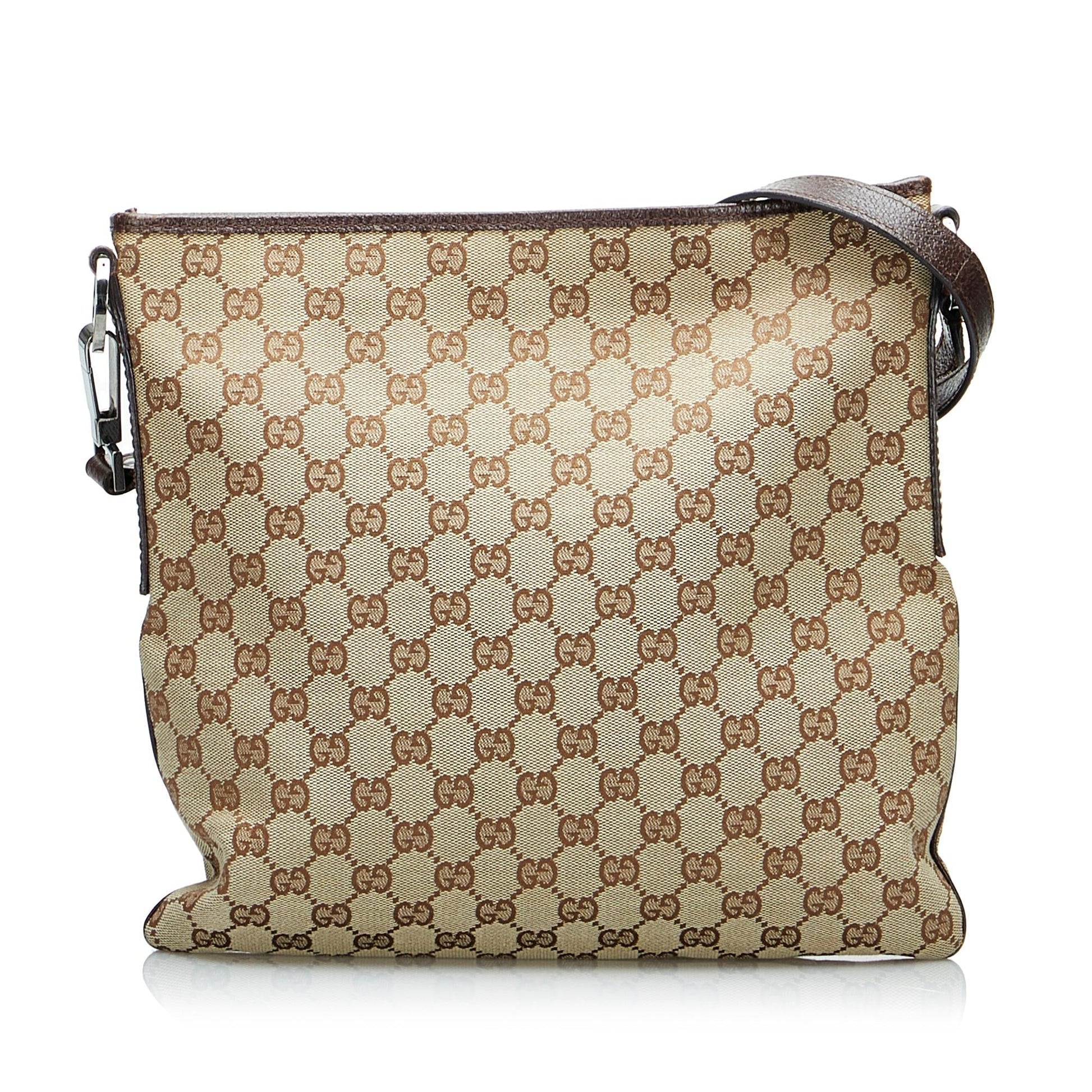 Gucci GG SHG-WPDrGU Canvas Brown Crossbody Bag