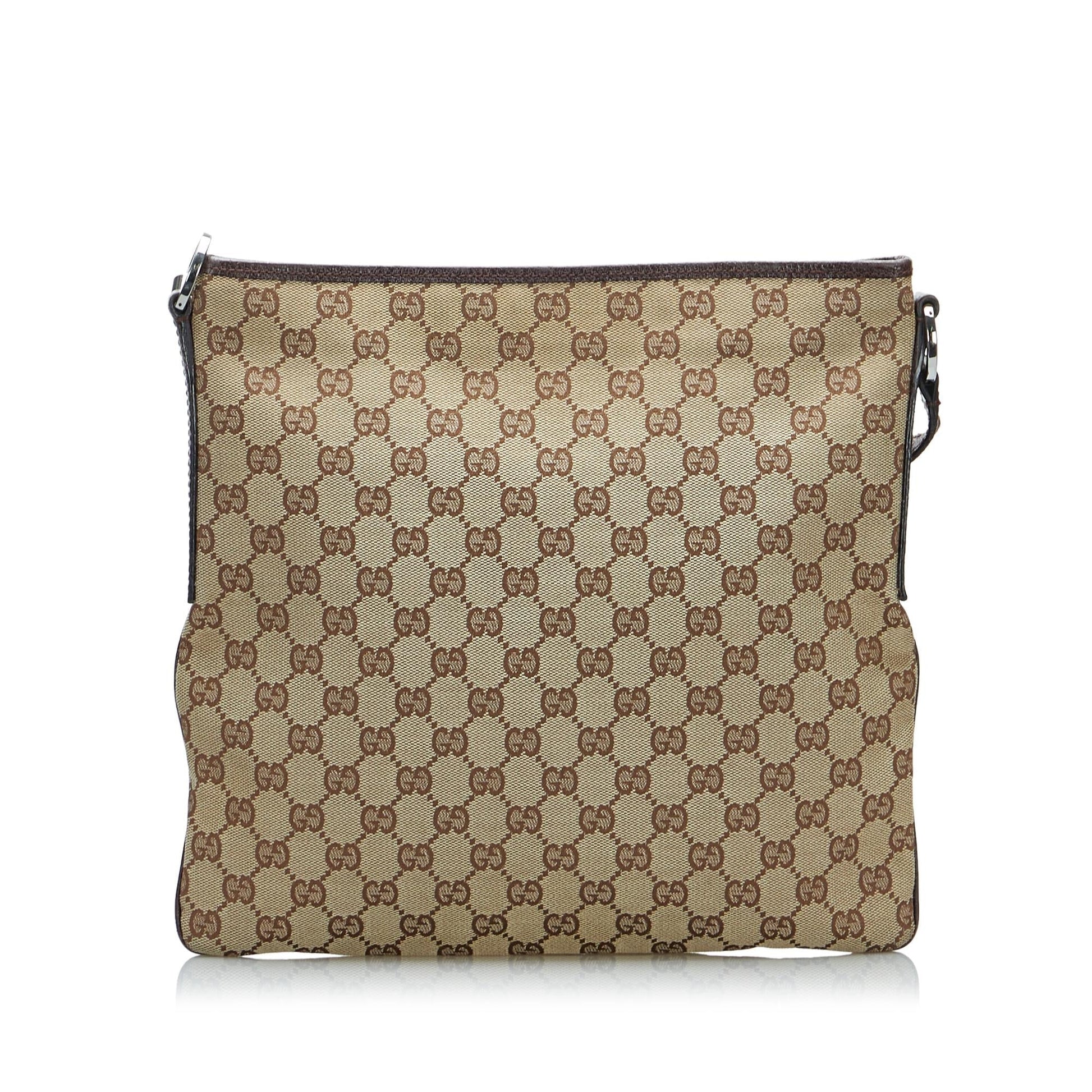 Gucci GG SHG-RVqmST Canvas Brown Crossbody Bag