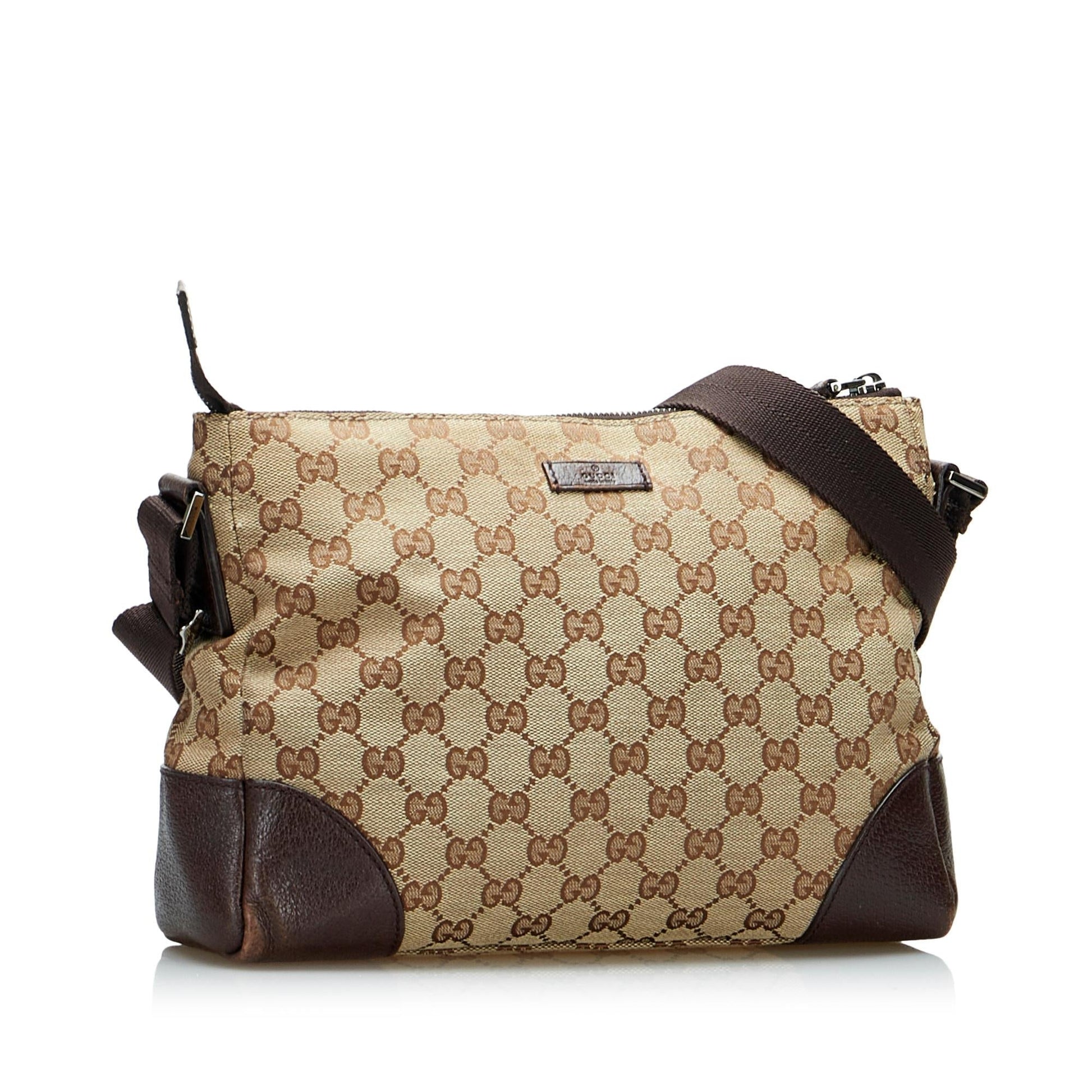 Gucci GG SHG-cXnh8W Canvas Calf Brown Crossbody Bag