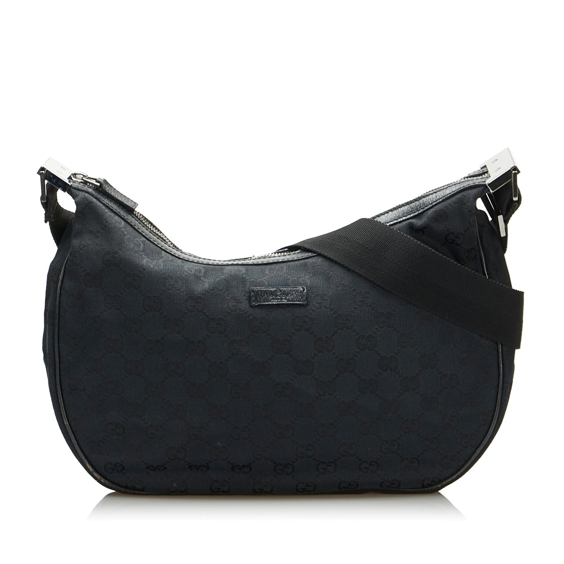 Gucci GG SHG-Y22gvT Canvas Black Crossbody Bag