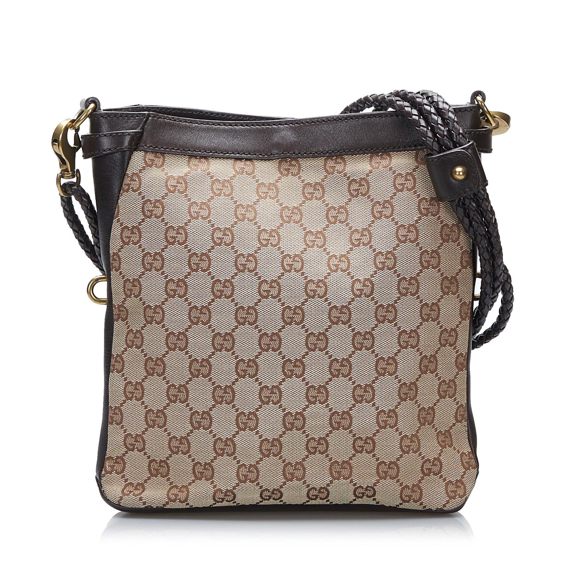 Gucci GG SHG-opFXVL Canvas Brown Crossbody Bag