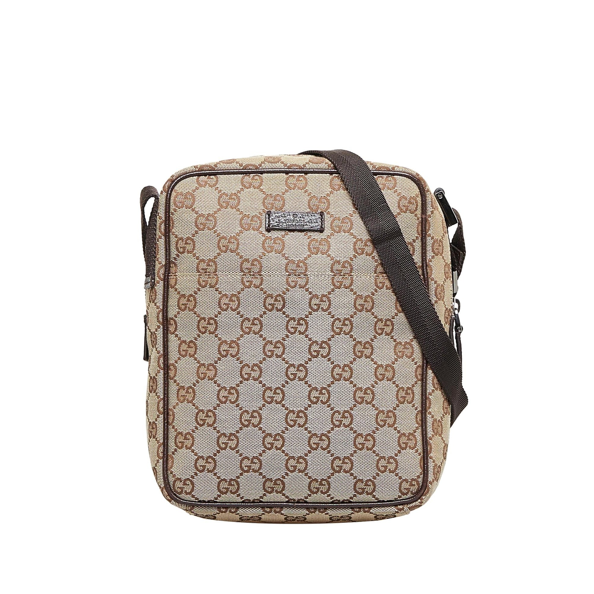 Gucci GG SHG-6LM6sB Canvas Calf Brown Crossbody Bag