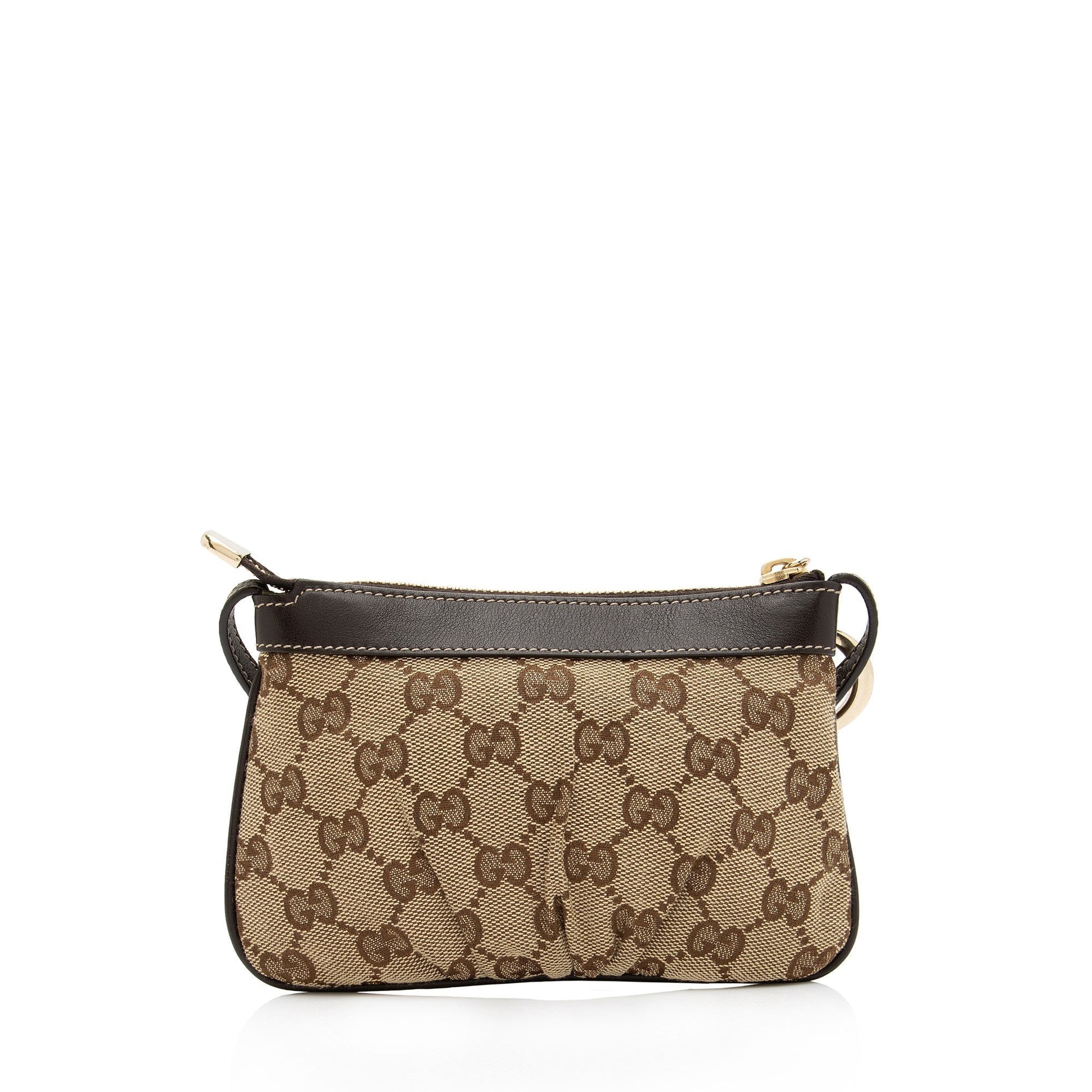 Gucci GG SHF-WODP3d Leather Canvas Brown Beige Crossbody Bag