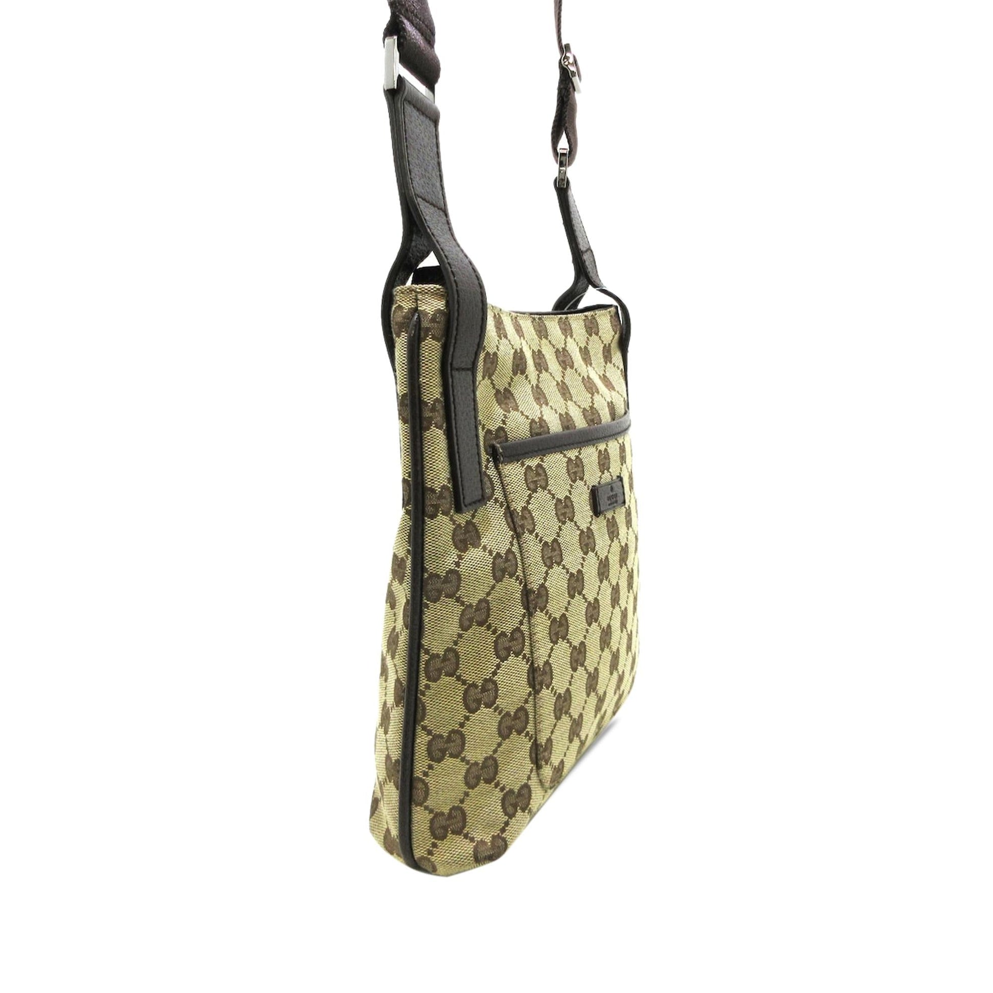 Gucci GG SHG-x23w1X Canvas Calf Brown Crossbody Bag