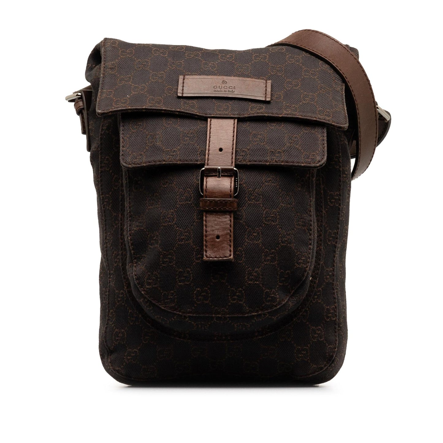 Gucci GG SHG-ut3J0m Canvas Brown Crossbody Bag
