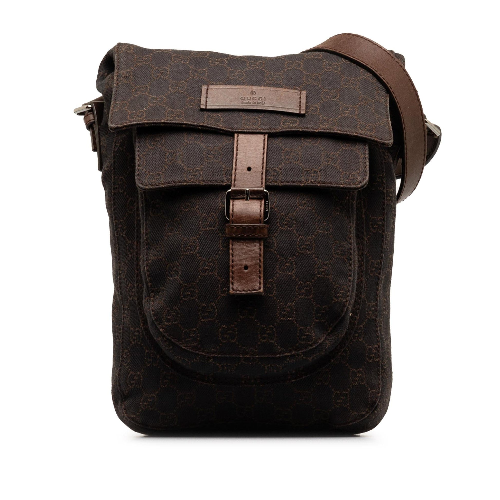 Gucci GG SHG-ut3J0m Canvas Brown Crossbody Bag
