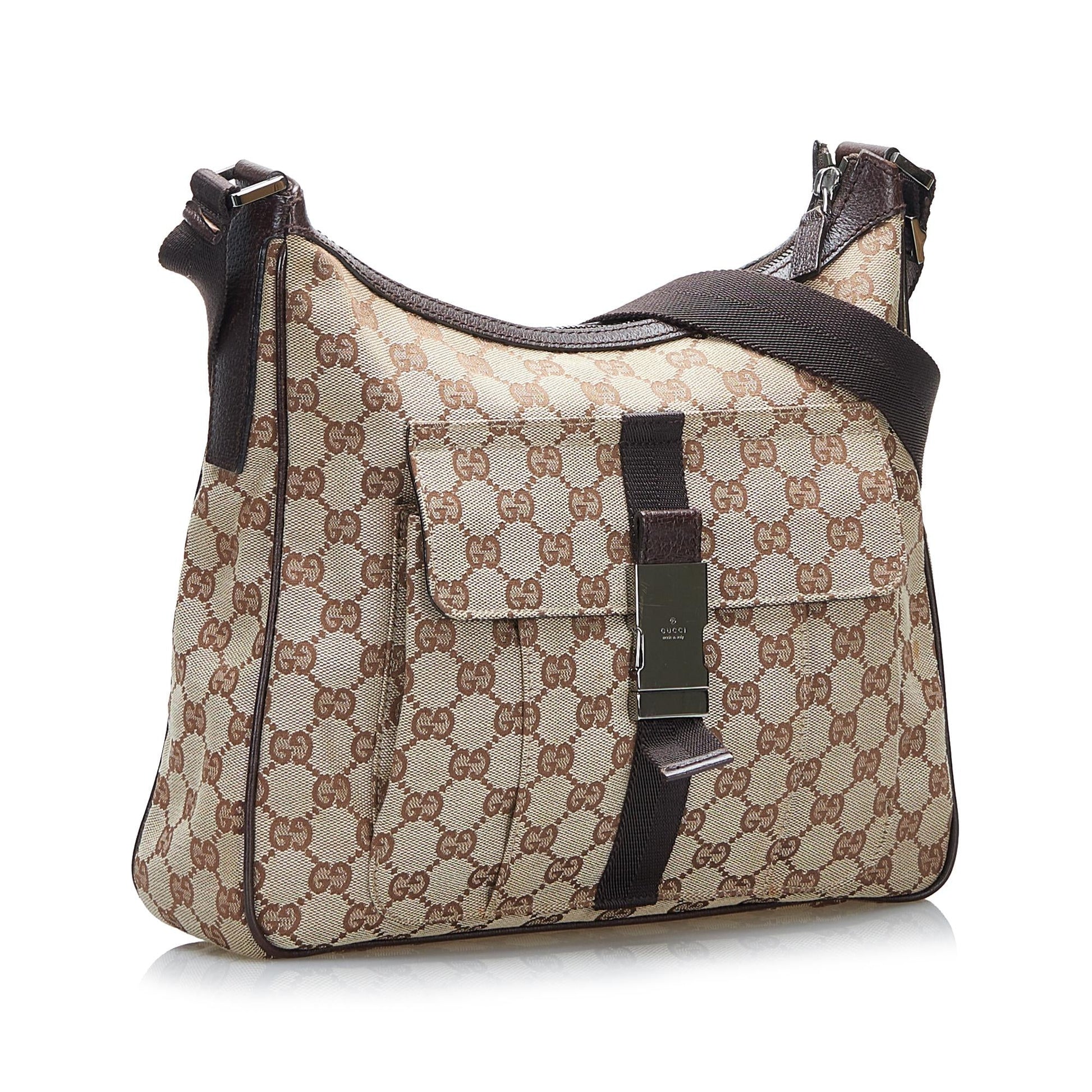 Gucci GG SHG Canvas Brown Crossbody Bag 14