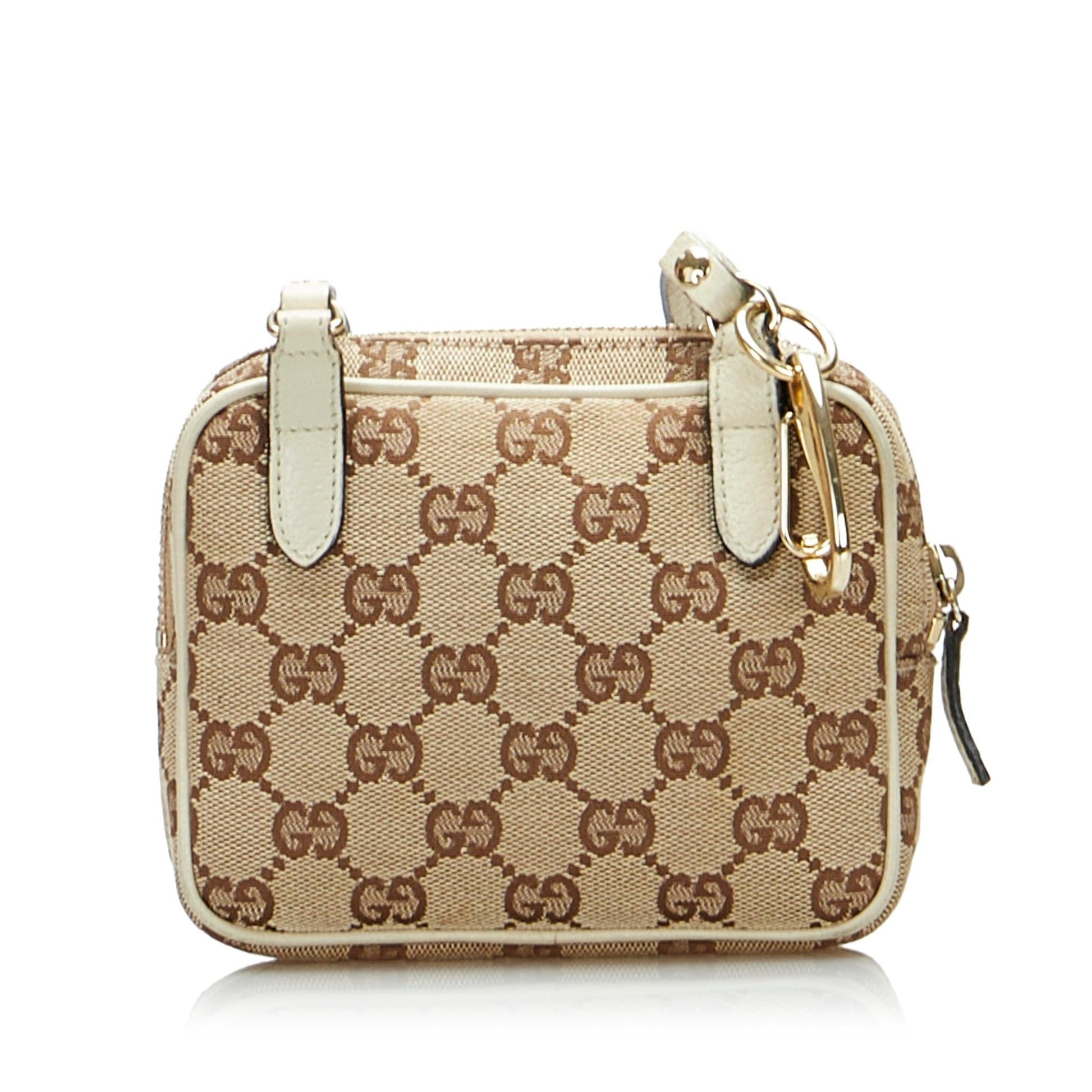 Gucci GG SHG-RefS1k Canvas Calf White Brown Crossbody Bag