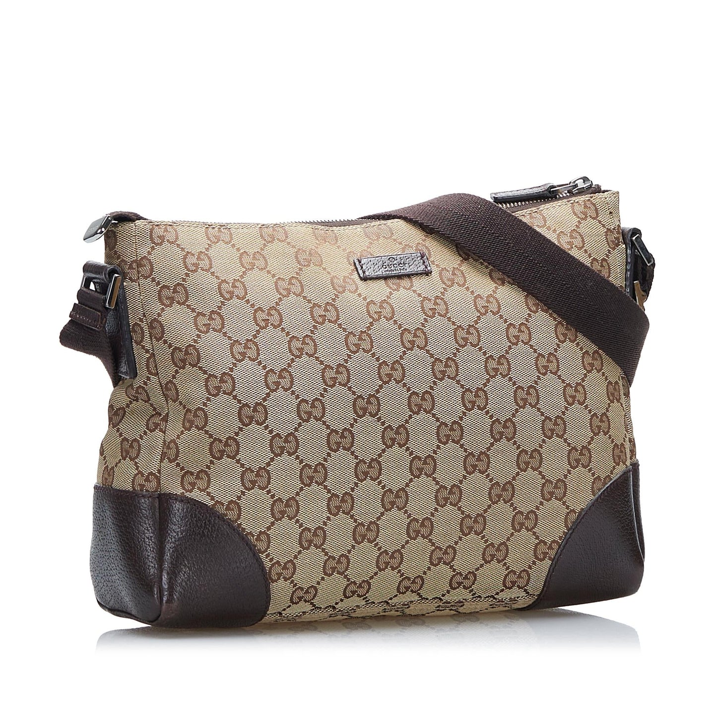 Gucci GG SHG-I6scNT Canvas Calf Brown Crossbody Bag