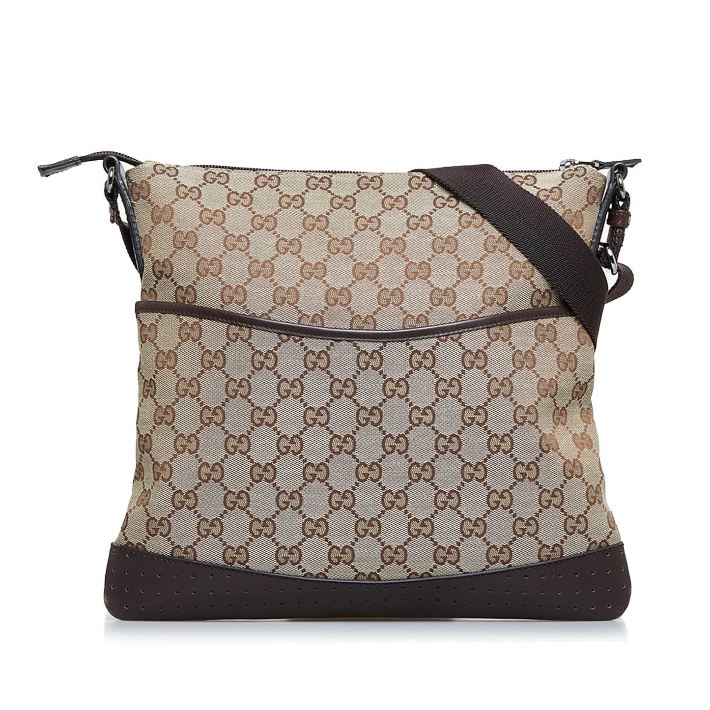 Gucci GG SHG-87k0HK Canvas Calf Brown Crossbody Bag