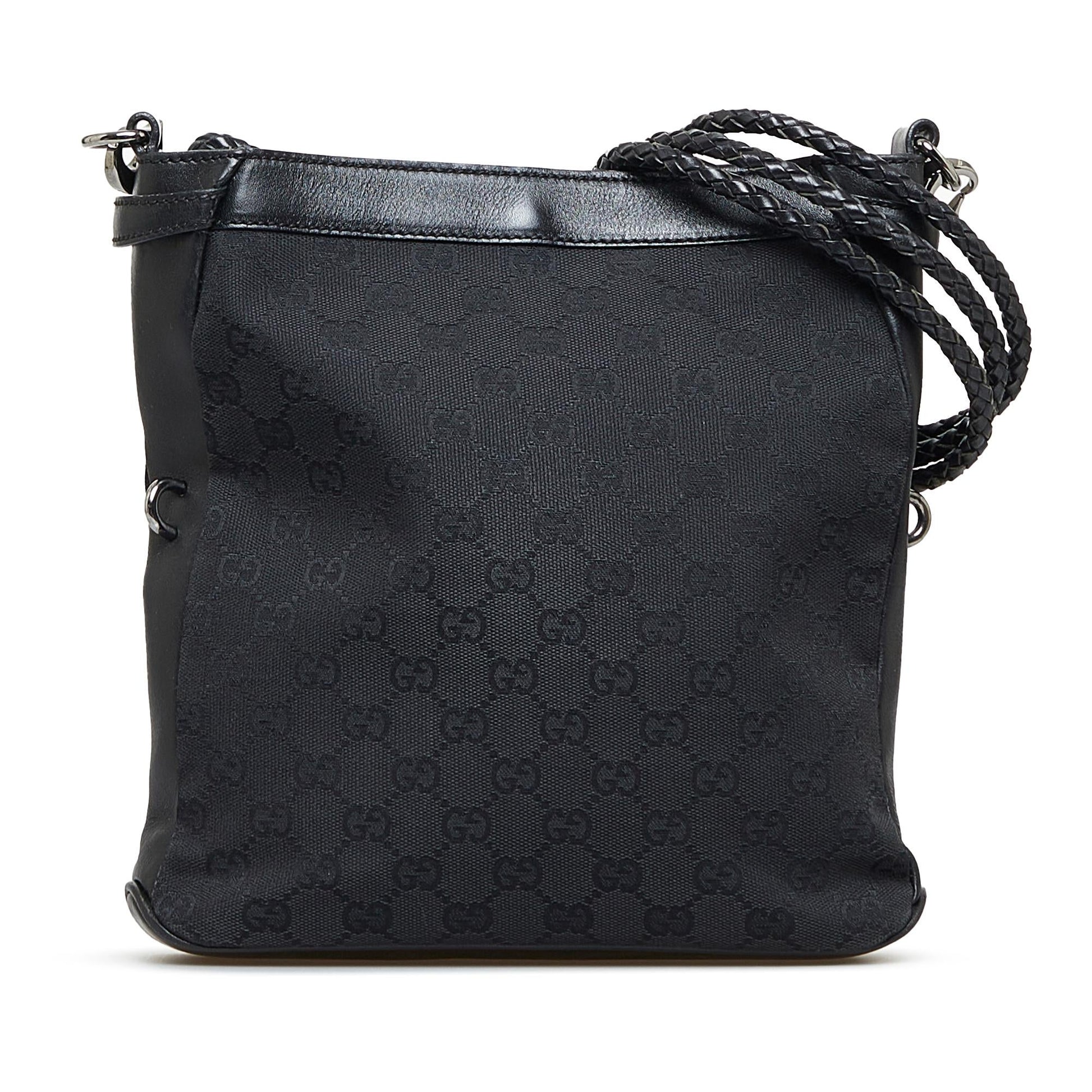 Gucci GG SHG-svpYSh Canvas Calf Black Crossbody Bag
