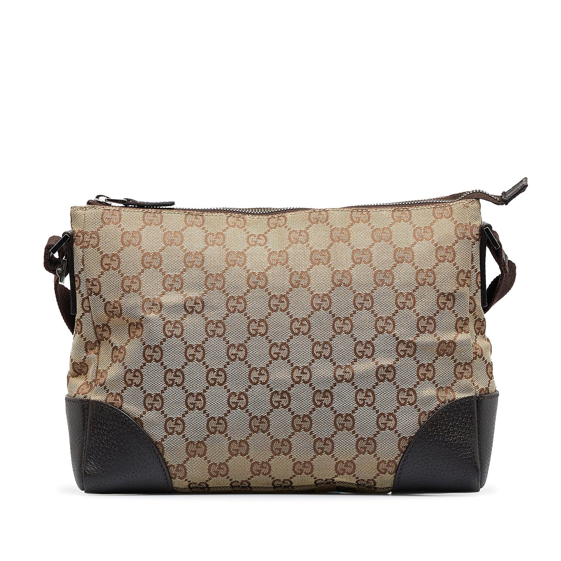 Gucci GG SHG-1xWNFP Canvas Calf Brown Crossbody Bag