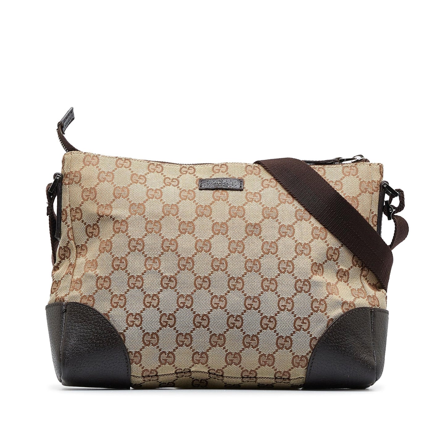 Gucci GG SHG-1xWNFP Canvas Calf Brown Crossbody Bag