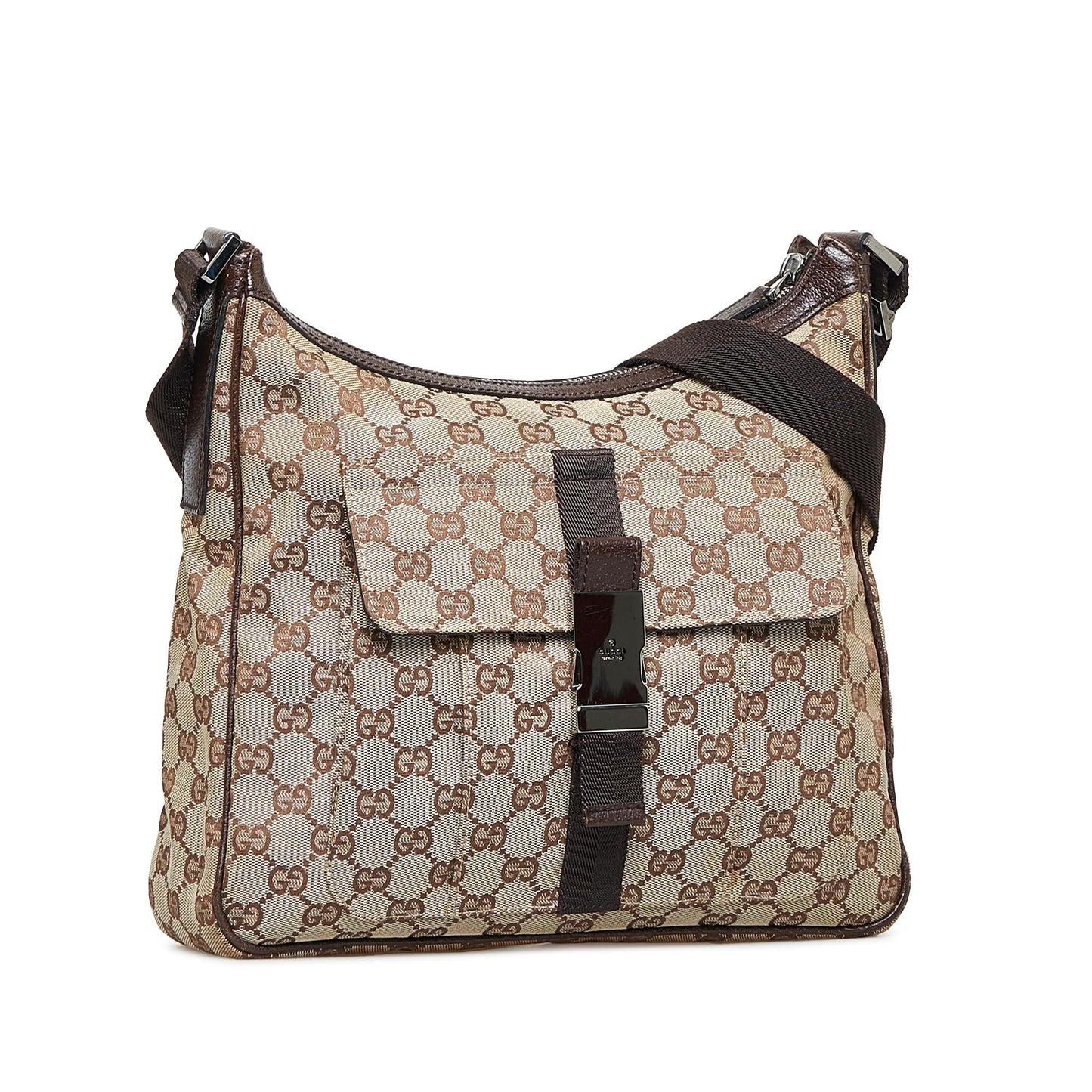 Gucci GG SHG-woM325 Canvas Brown Crossbody Bag