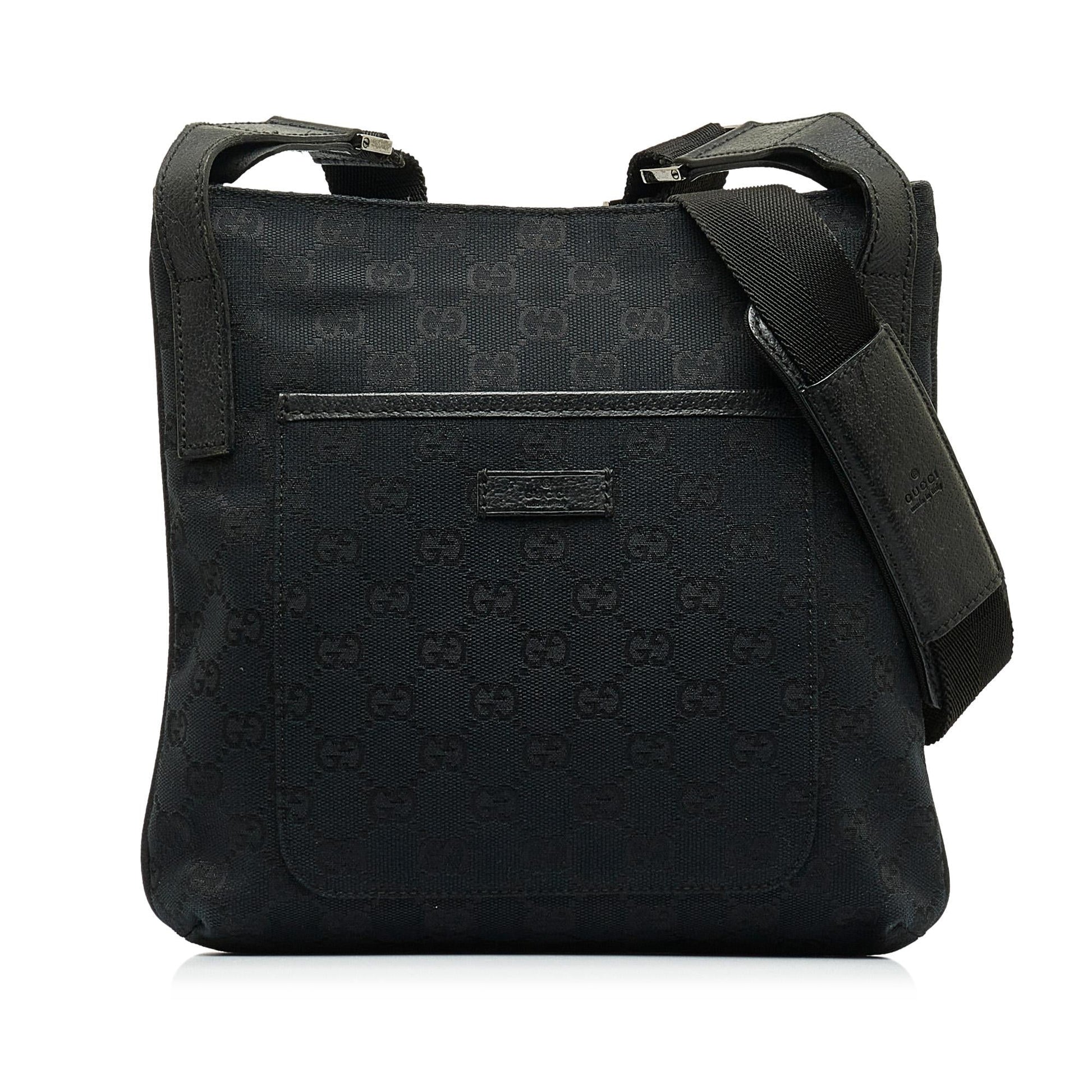 Gucci GG SHG-2XVn99 Canvas Calf Black Crossbody Bag