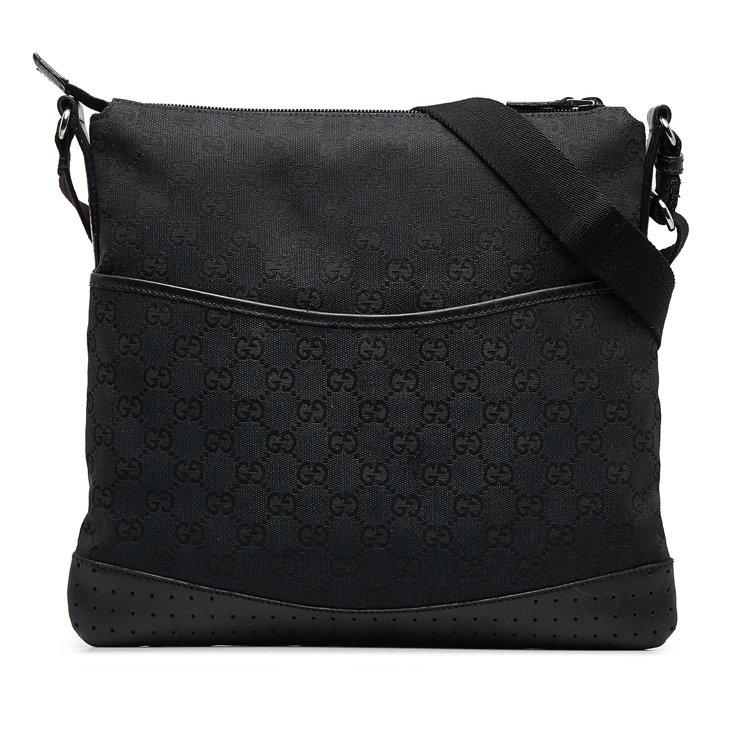 Gucci GG SHG-SbFpk0 Canvas Calf Black Crossbody Bag