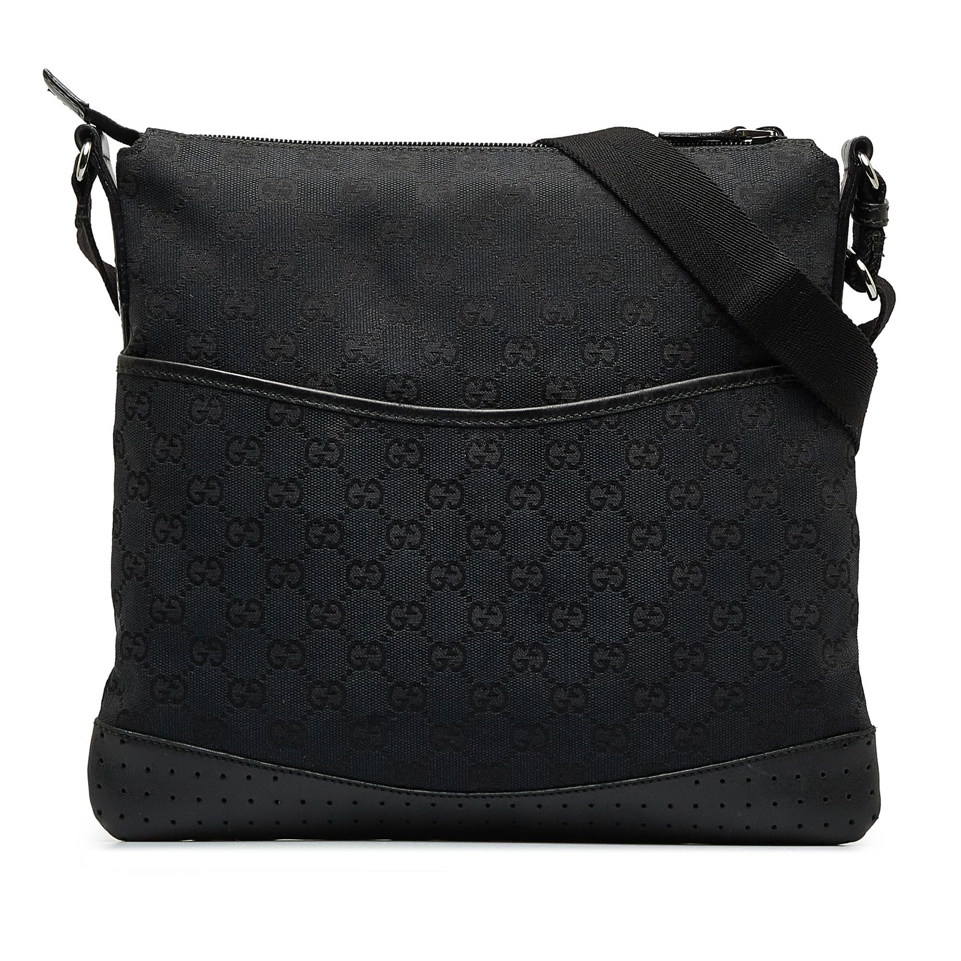 Gucci GG SHG-SbFpk0 Canvas Calf Black Crossbody Bag