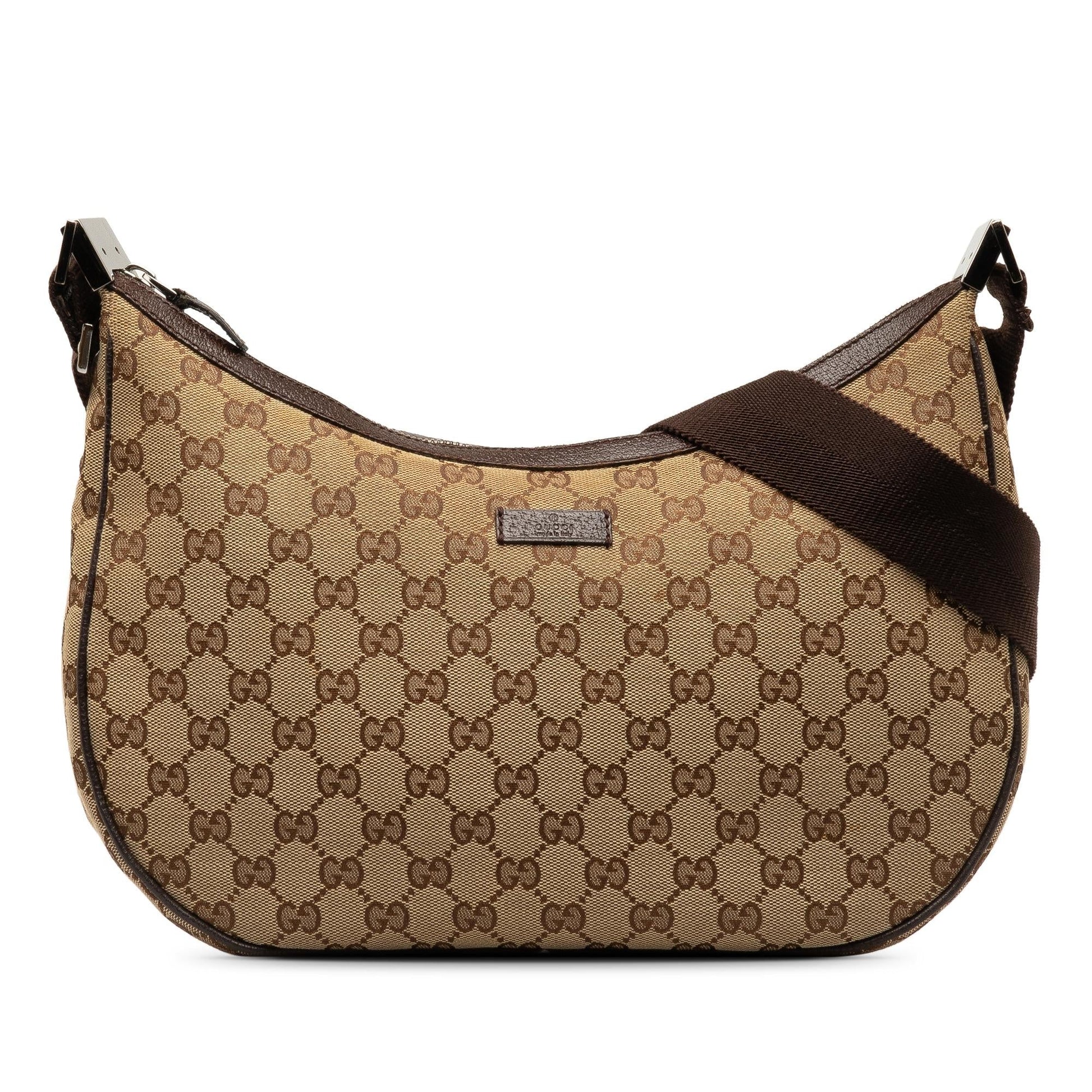 Gucci GG SHG-4ucEVr Canvas Calf Brown Crossbody Bag