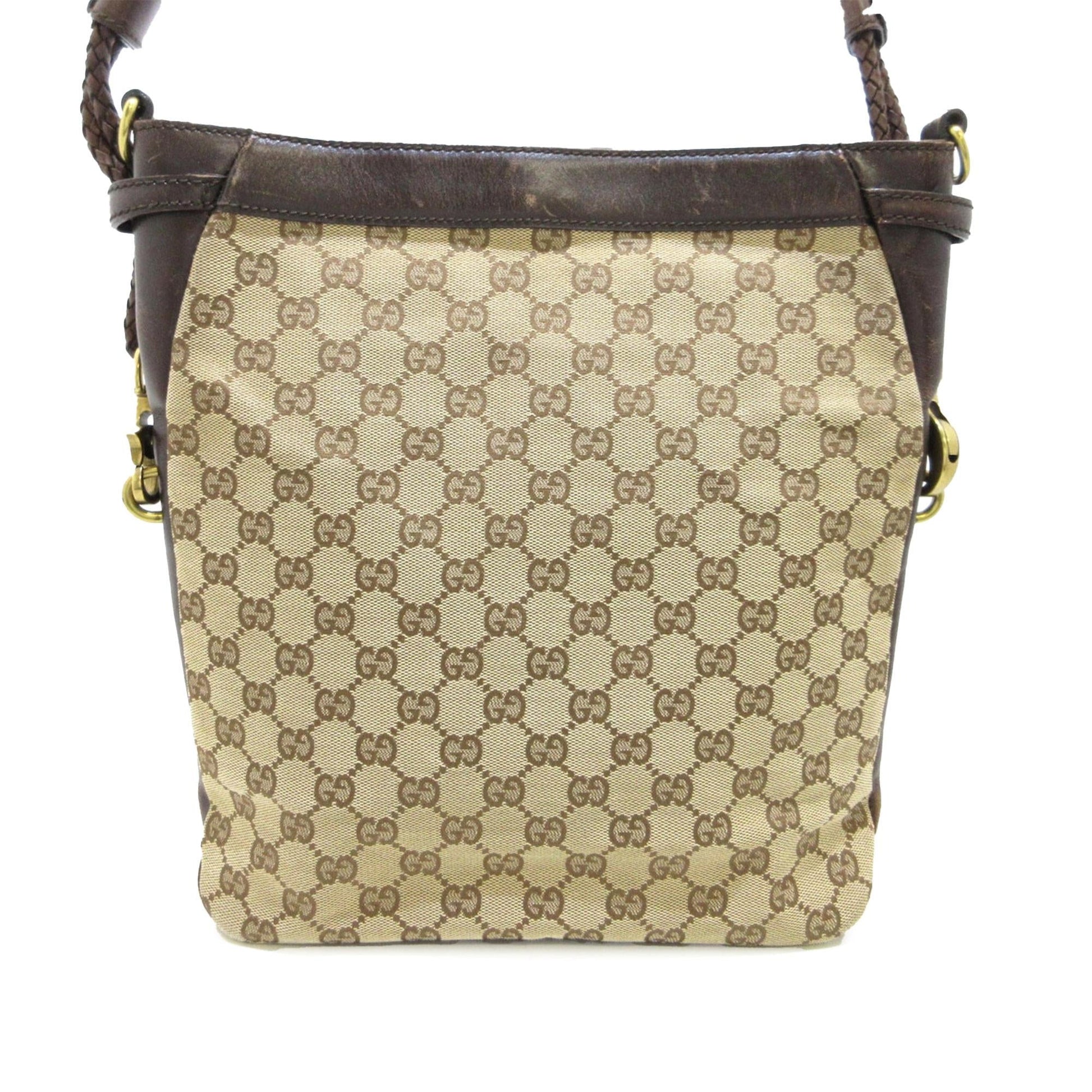 Gucci GG SHG-yLPVed Canvas Brown Crossbody Bag