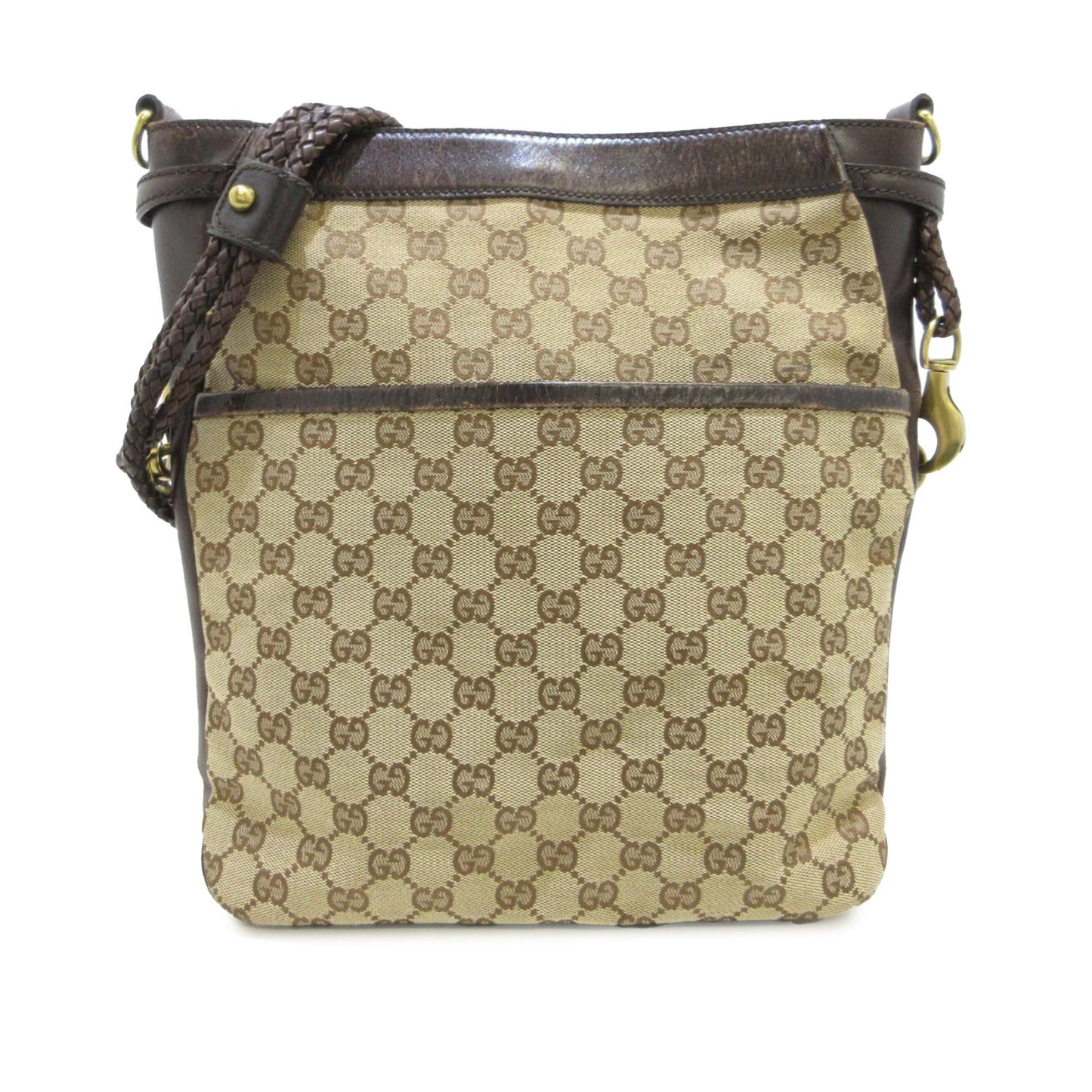 Gucci GG SHG-yLPVed Canvas Brown Crossbody Bag