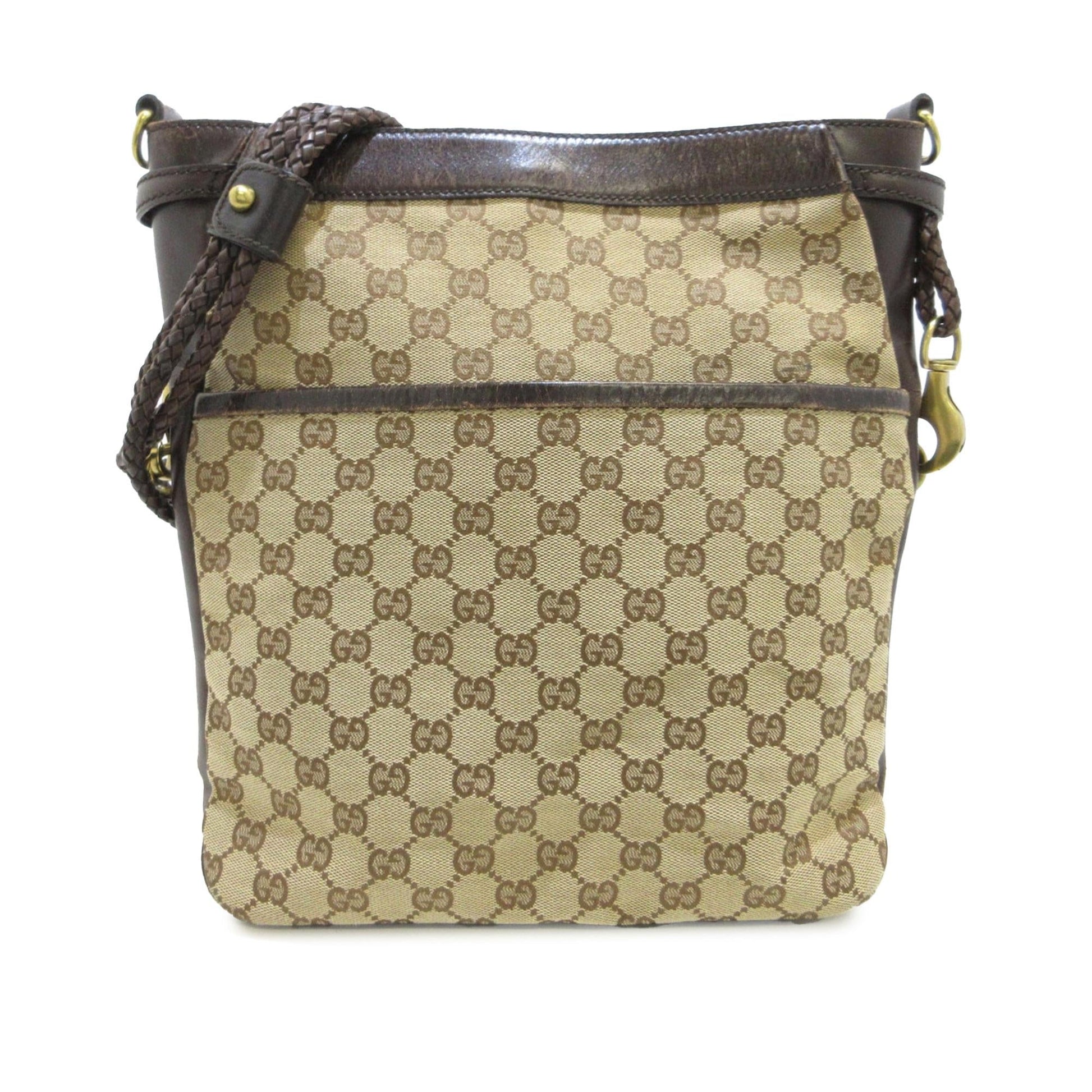 Gucci GG SHG-yLPVed Canvas Brown Crossbody Bag