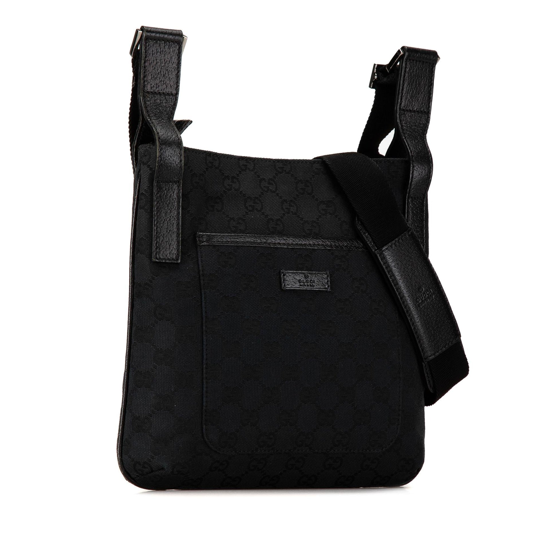 Gucci GG SHG-Z3iqoH Canvas Calf Black Crossbody Bag