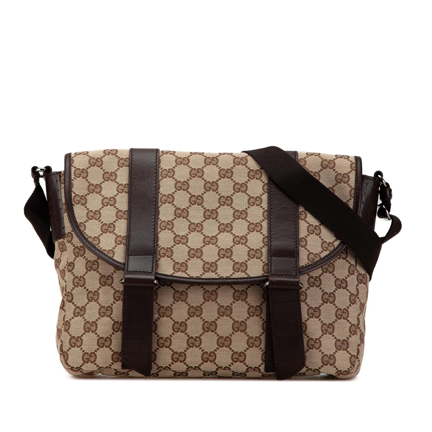 Gucci GG SHG-KrcAr7 Canvas Calf Brown Crossbody Bag