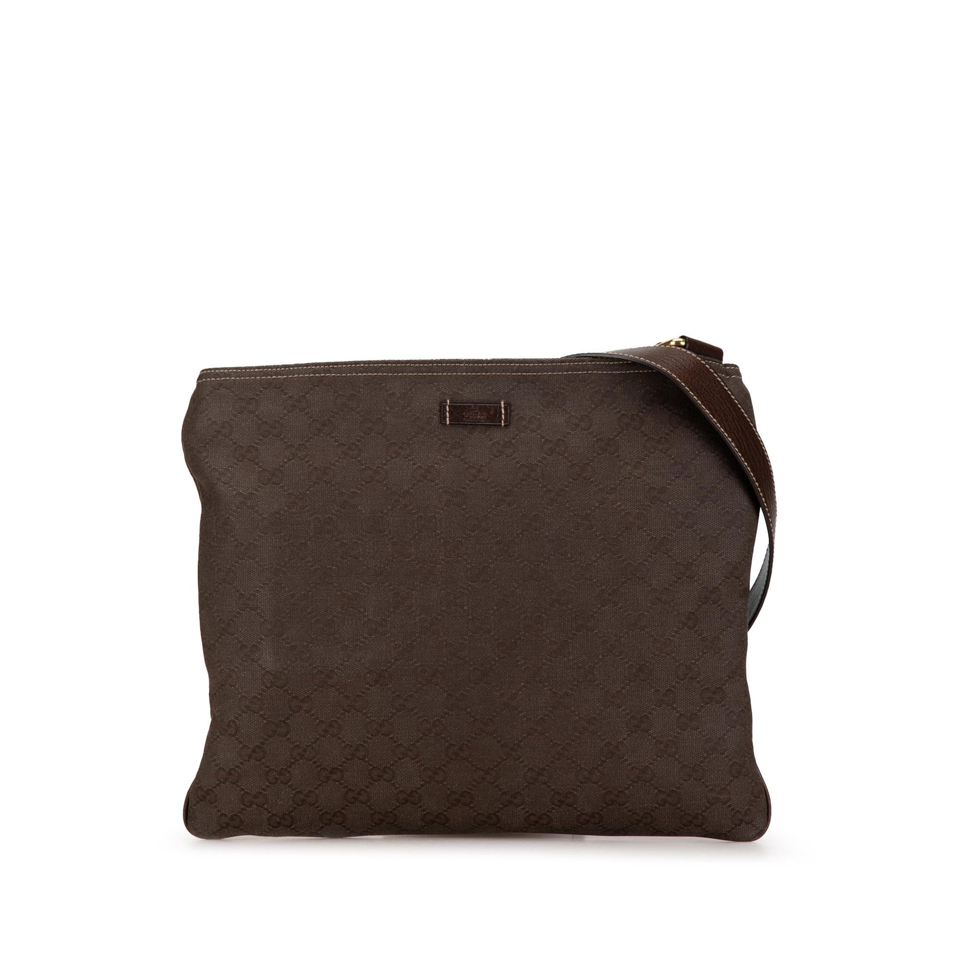 Gucci GG SHG-2o6e7J Canvas Calf Brown Crossbody Bag