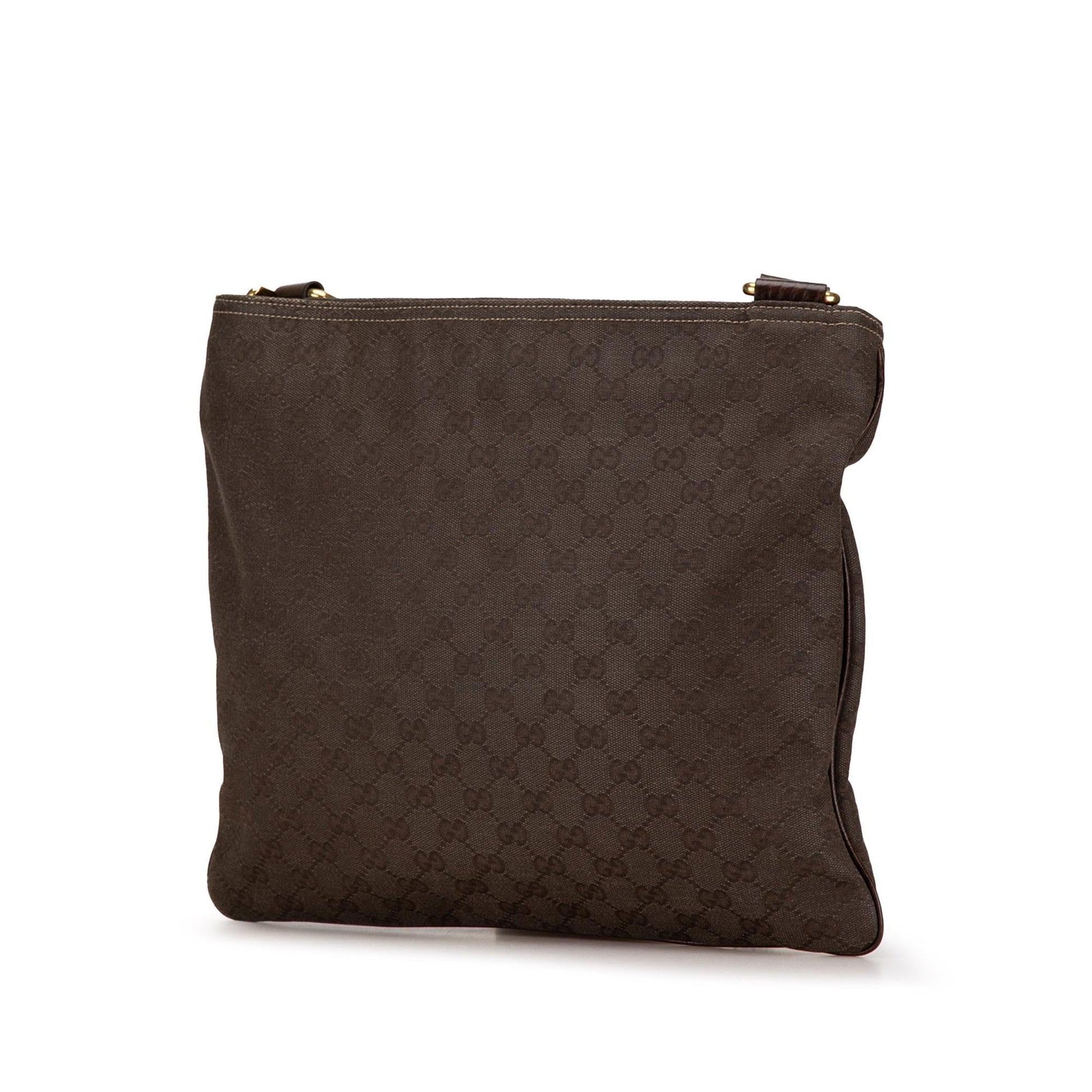 Gucci GG SHG-2o6e7J Canvas Calf Brown Crossbody Bag