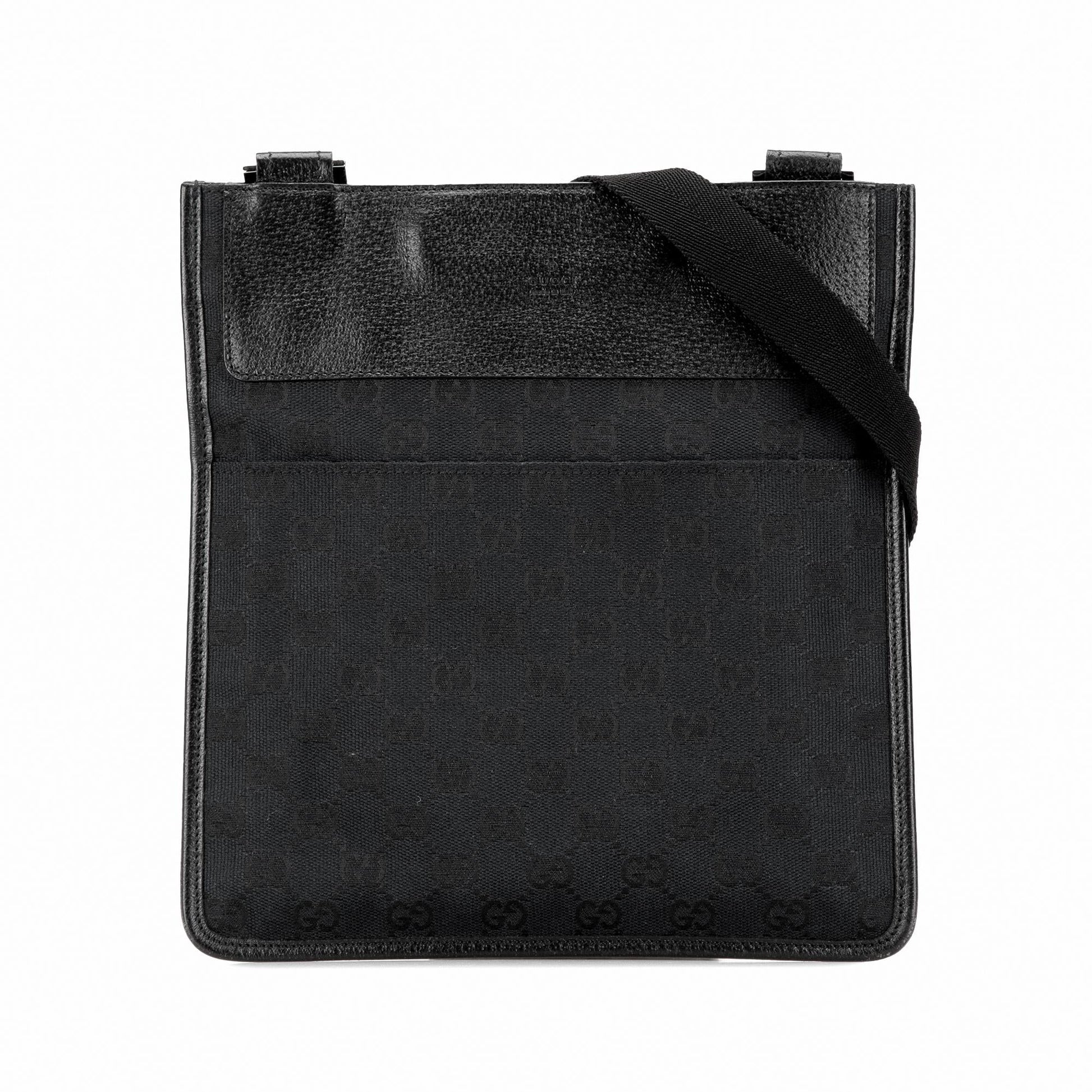 Gucci GG SHG-o9jQ03 Canvas Calf Black Crossbody Bag