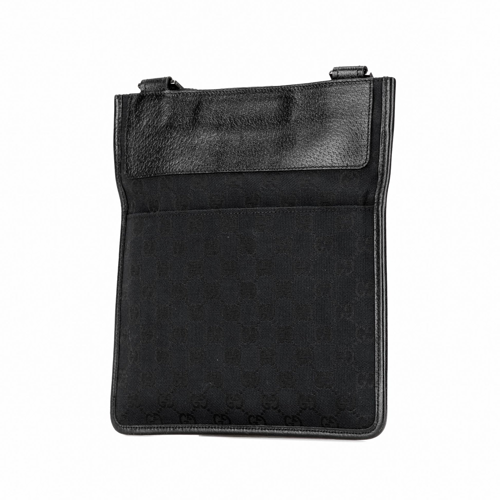 Gucci GG SHG-o9jQ03 Canvas Calf Black Crossbody Bag