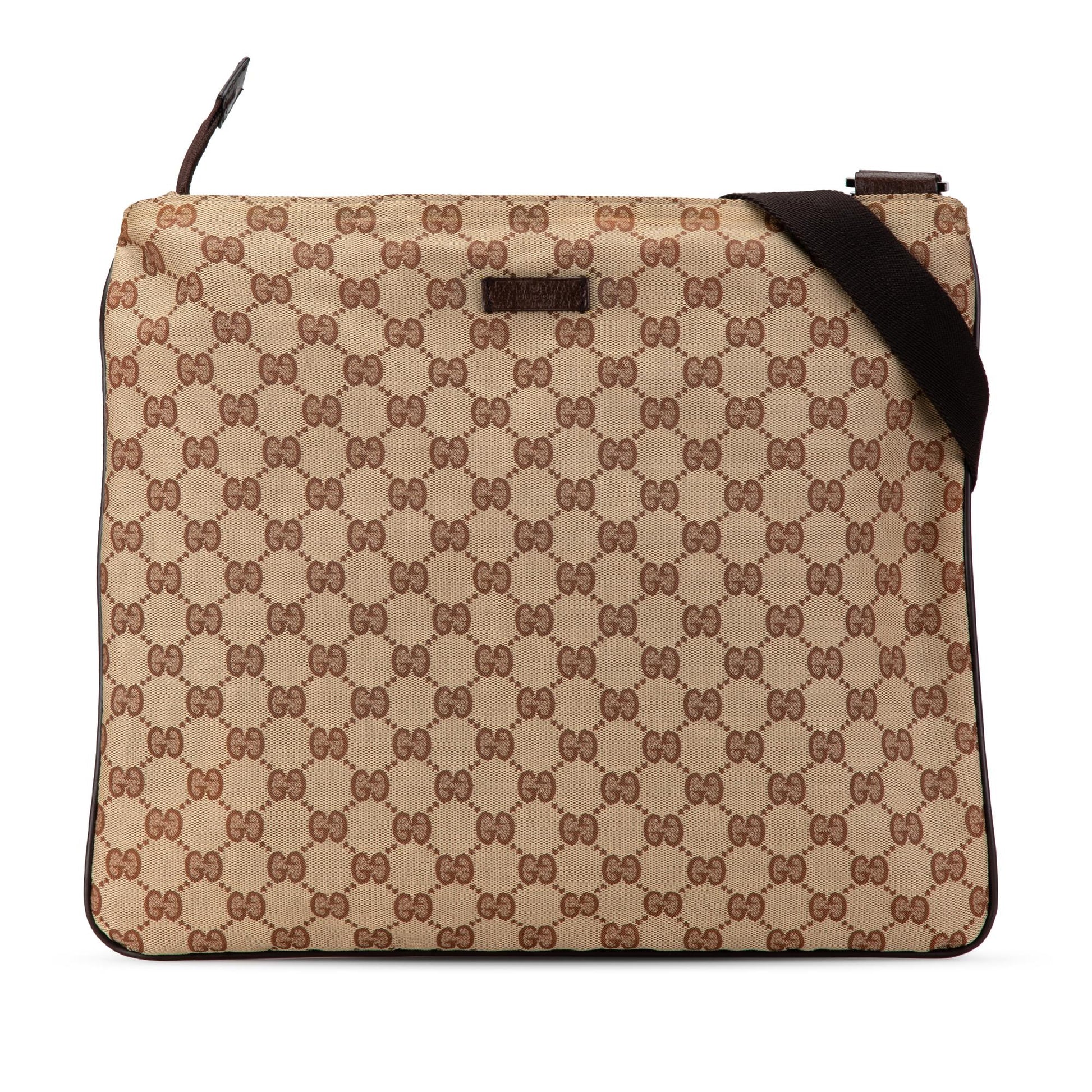 Gucci GG SHG-7rzqMl Canvas Calf Brown Crossbody Bag