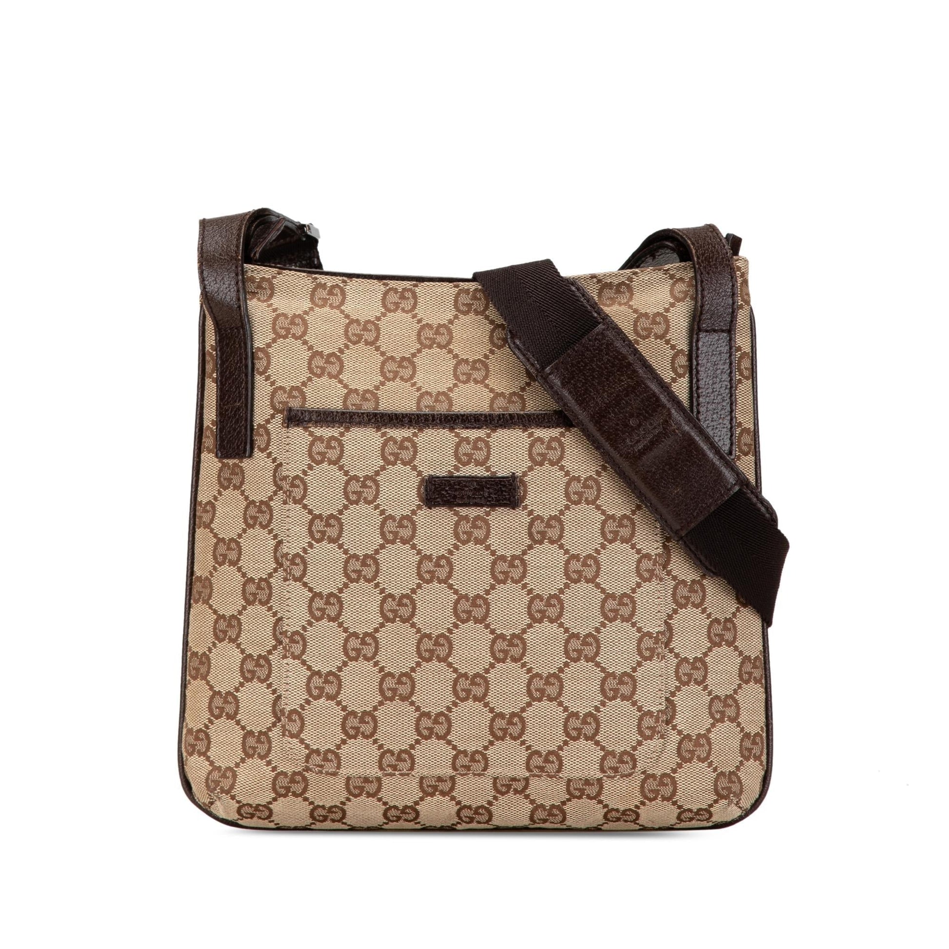 Gucci GG SHG-U0REPR Canvas Calf Brown Crossbody Bag