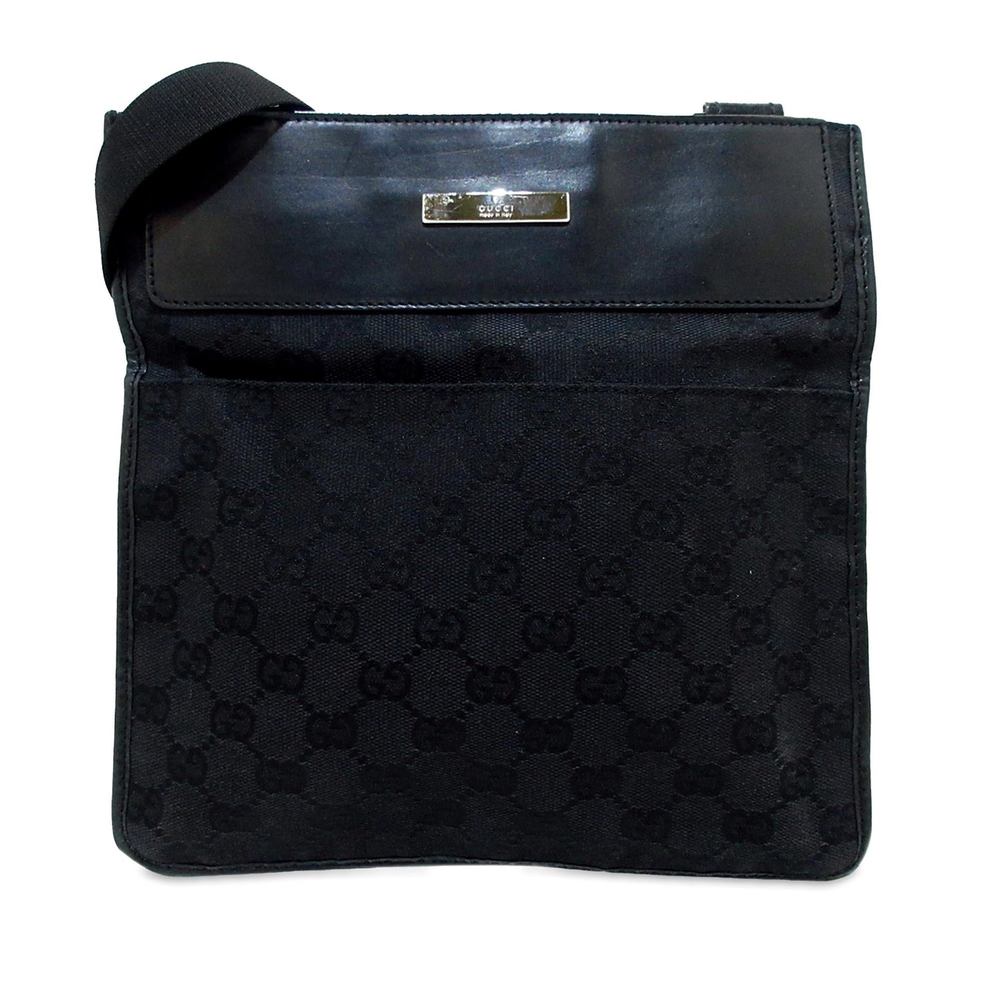 Gucci GG SHG-L7riDr Canvas Black Crossbody Bag
