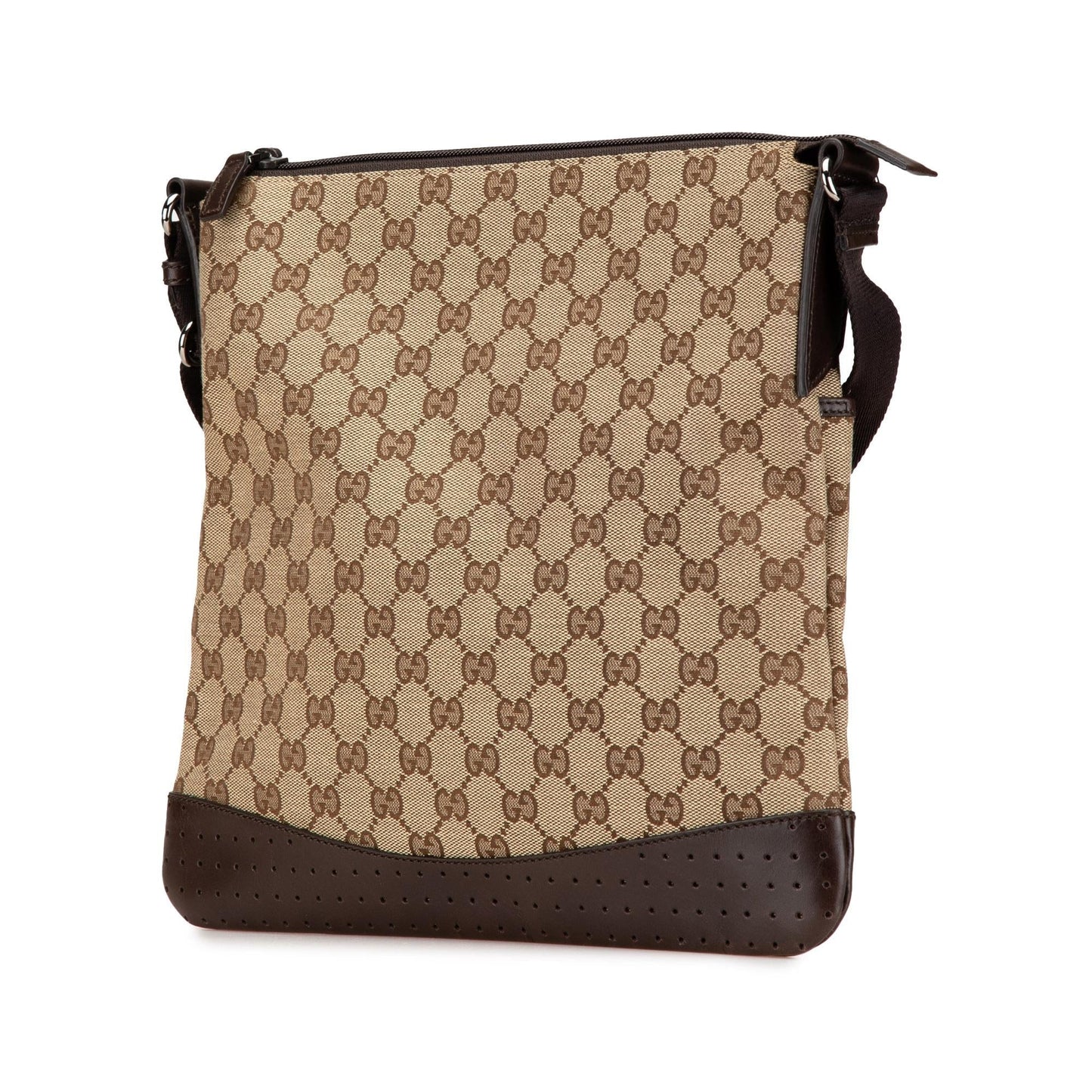 Gucci GG Canvas Calf Brown Crossbody Bag Canvas Crossbody