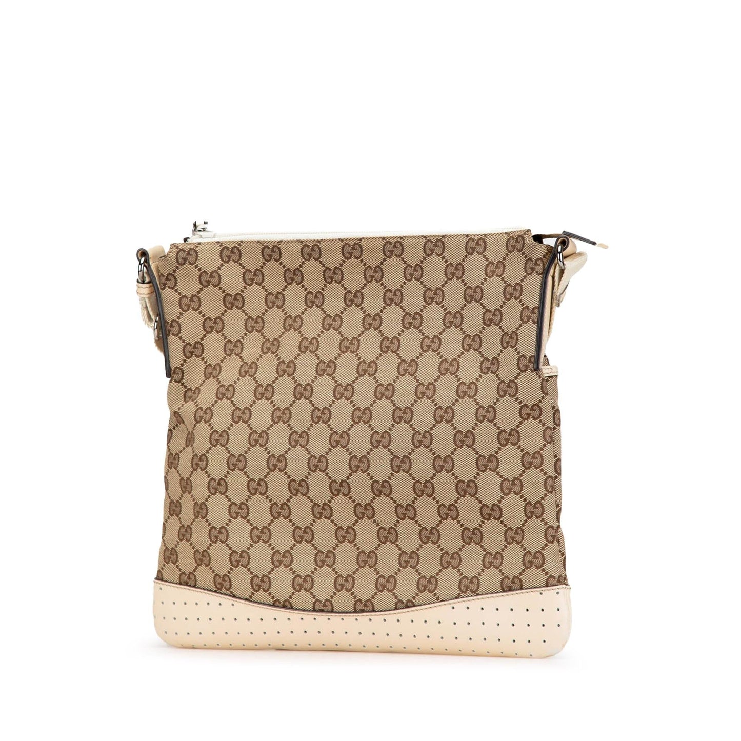 Gucci GG Canvas Calf White Brown Crossbody Bag Crossbody 3