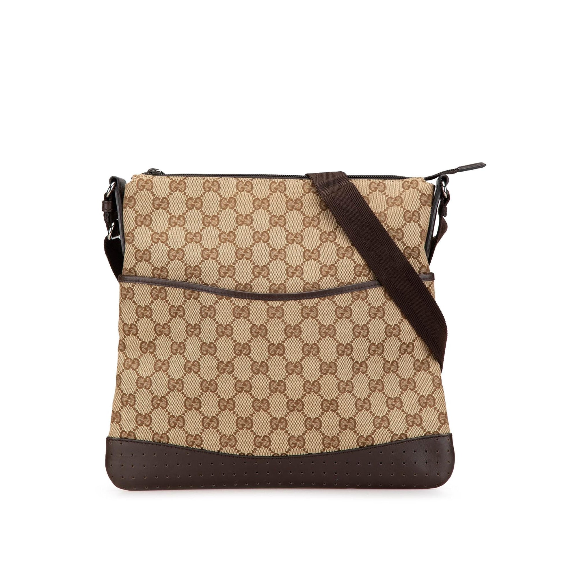 Gucci GG Canvas Calf Brown Crossbody Bag Crossbody 4