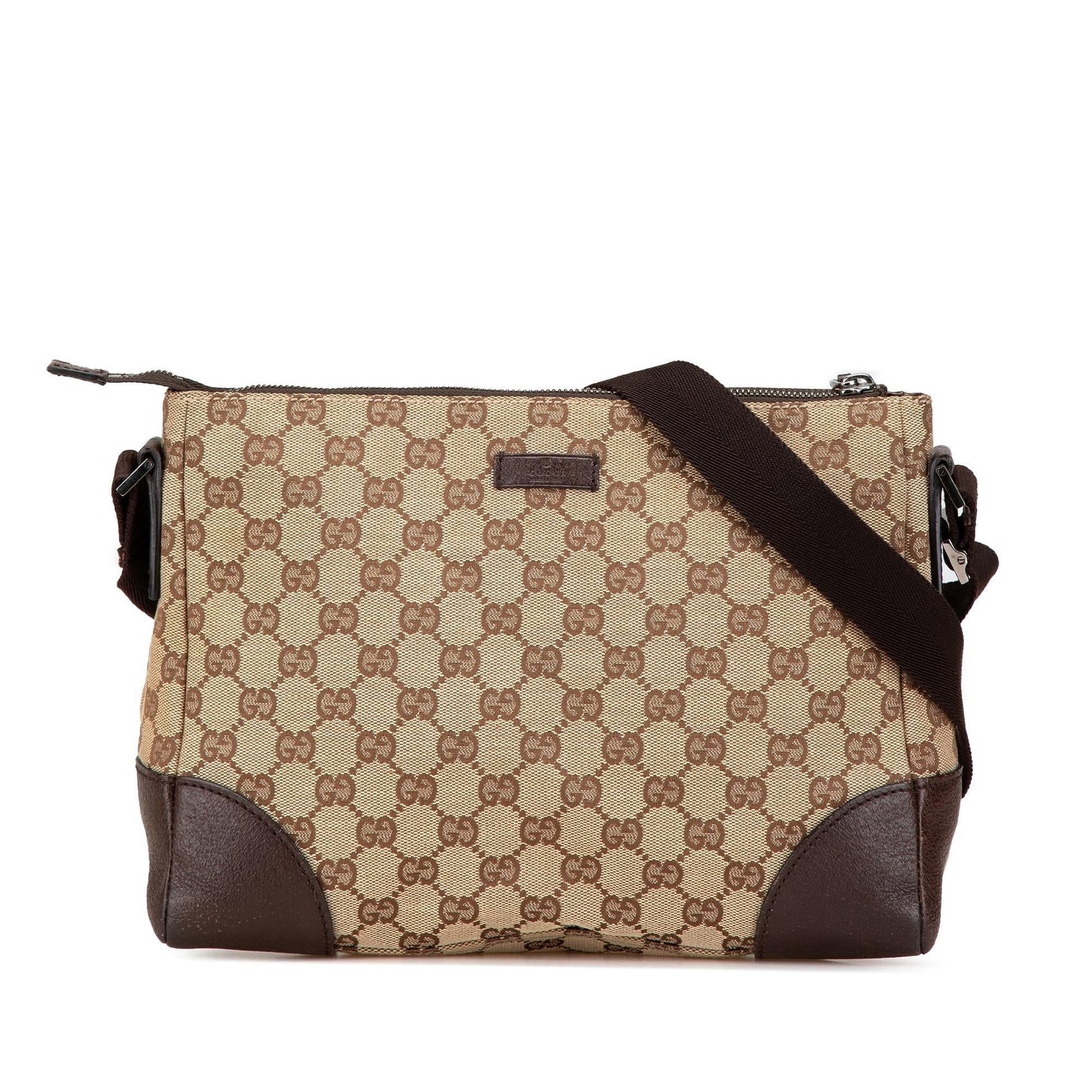 Gucci GG Canvas Calf Brown Crossbody Bag Crossbody 5