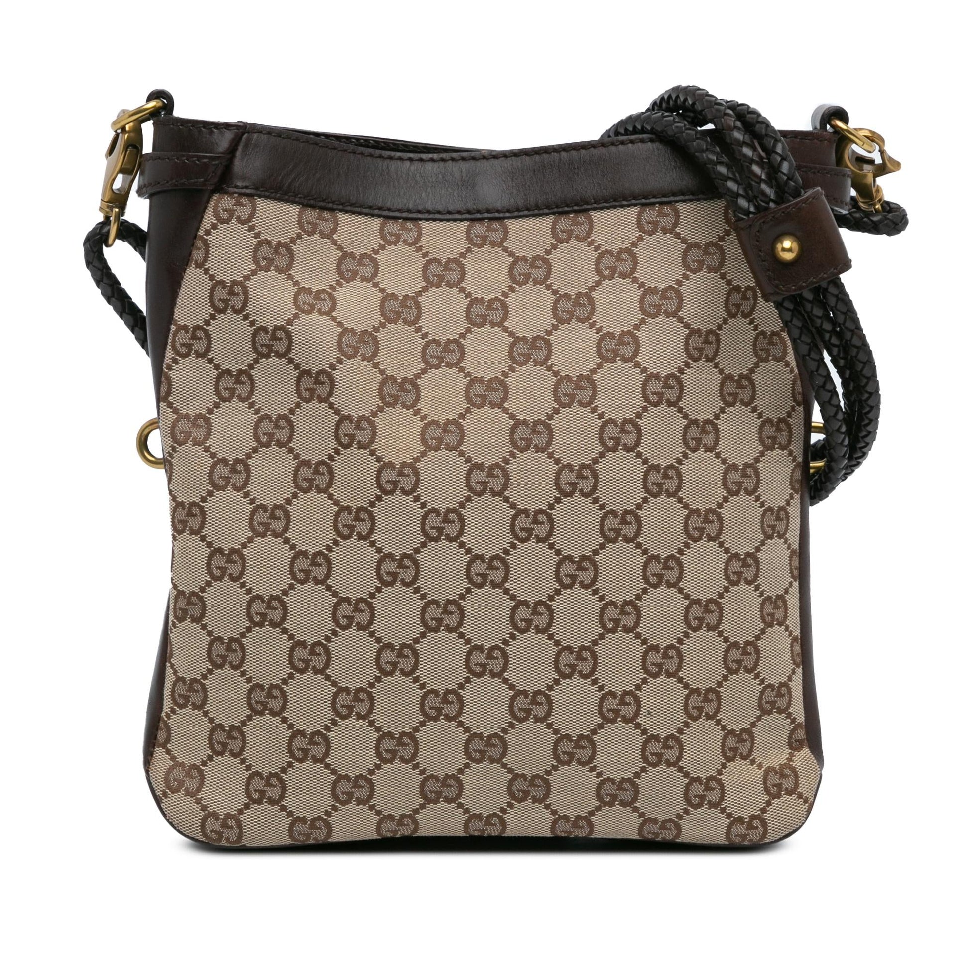 Gucci GG Canvas Calf Brown Crossbody Bag Crossbody 8
