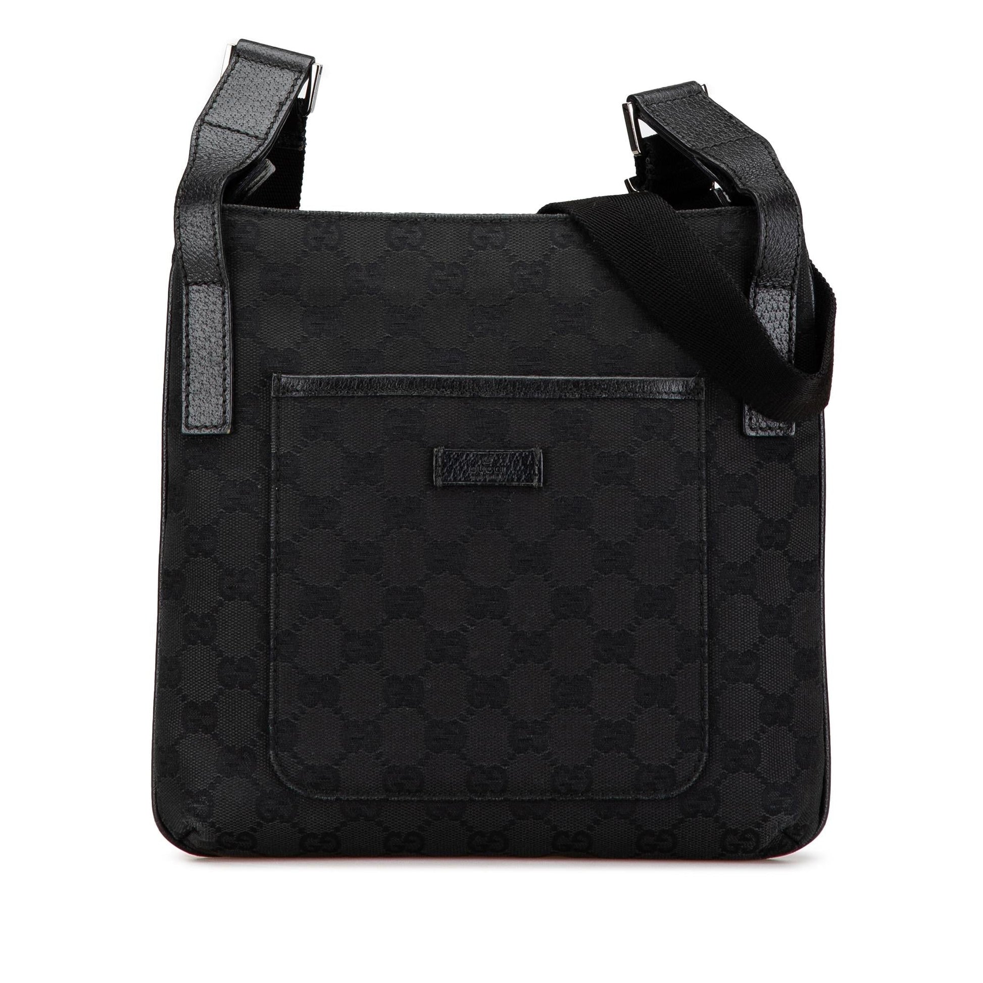 Gucci GG Canvas Calf Black Crossbody Bag Crossbody 10