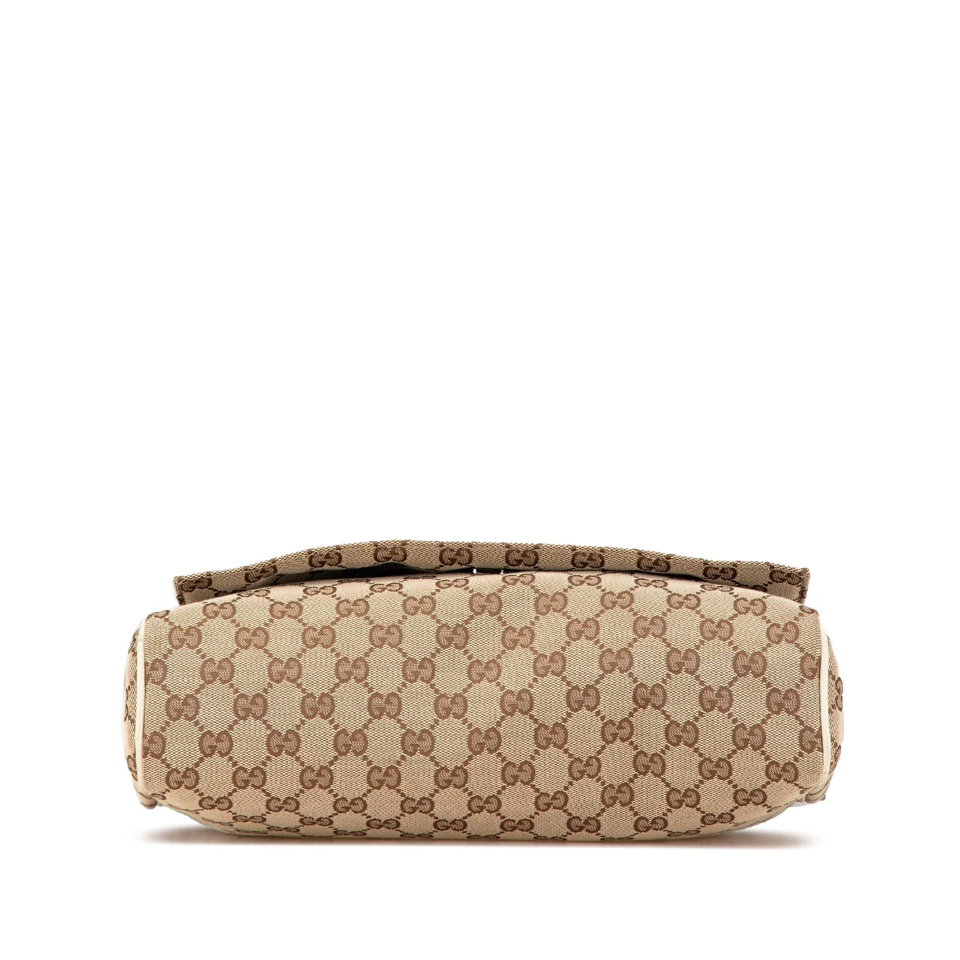 Gucci GG Canvas Calf White Brown Crossbody Bag Crossbody 17