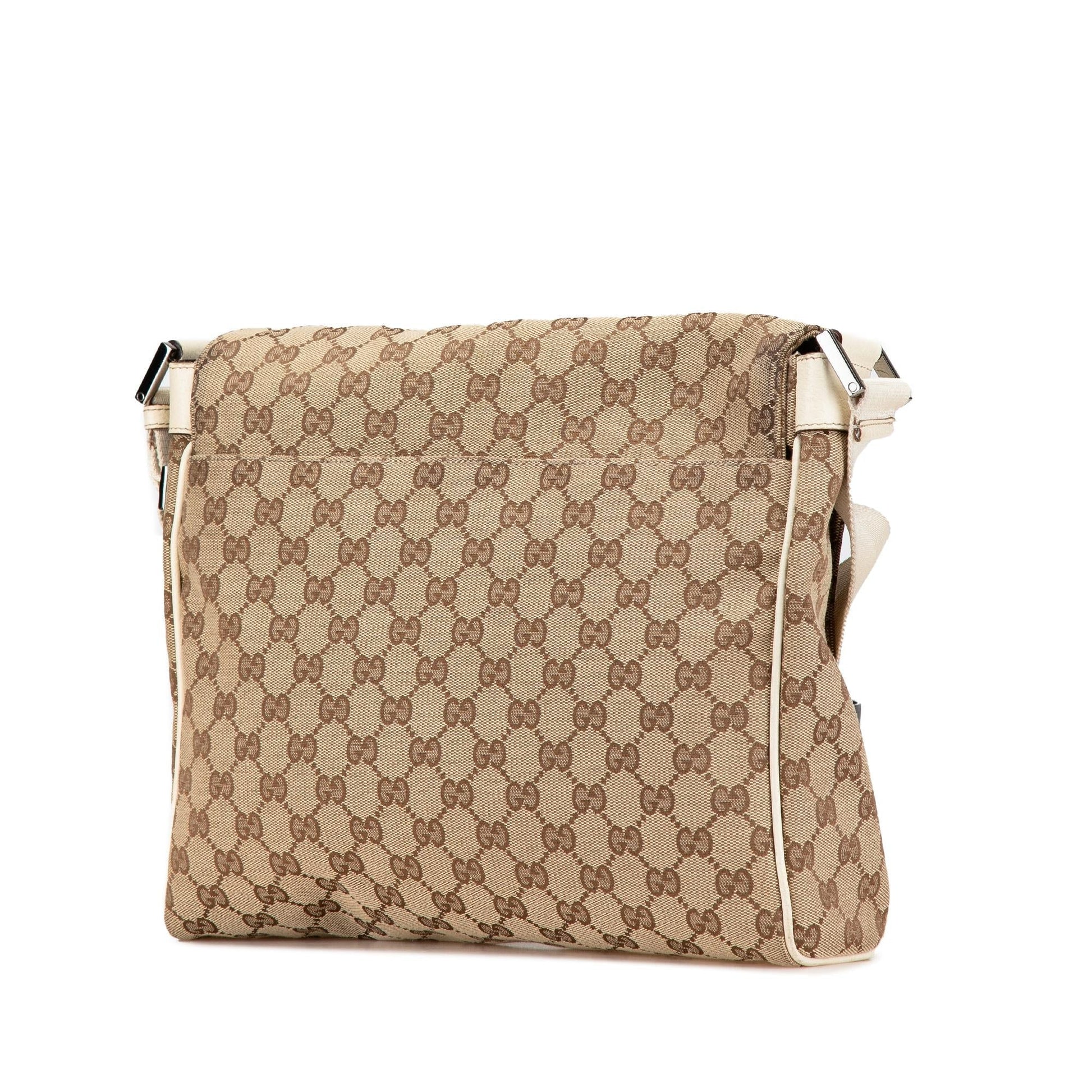 Gucci GG Canvas Calf White Brown Crossbody Bag Crossbody 17
