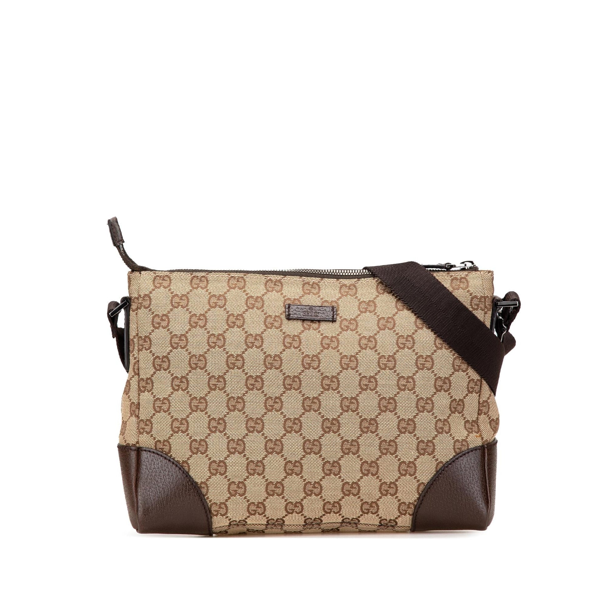 Gucci GG Canvas Calf Brown Crossbody Bag Crossbody 19