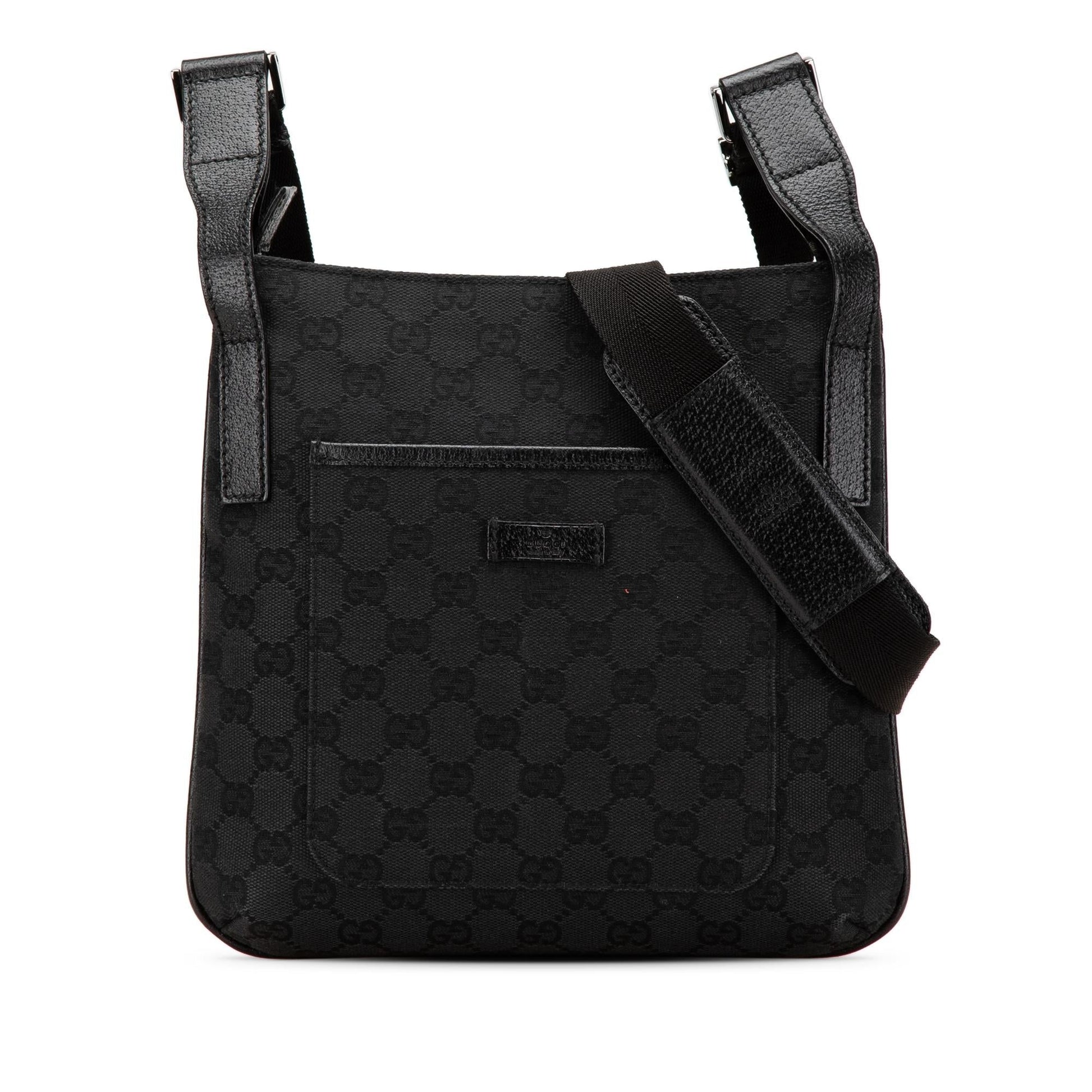 Gucci GG Canvas Calf Black Crossbody Bag Crossbody 20