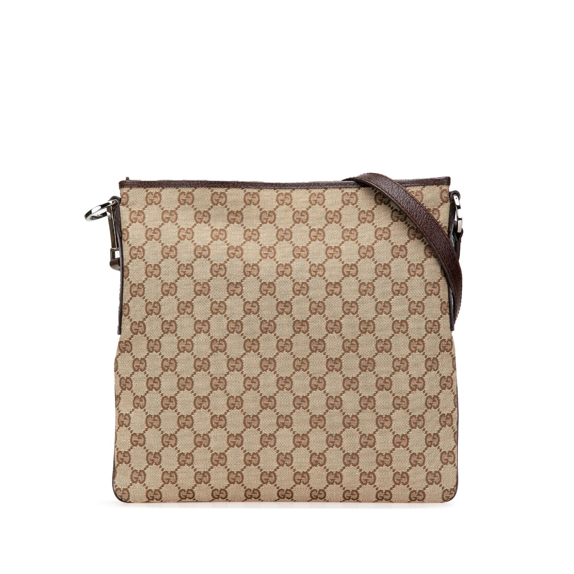 Gucci GG Canvas Calf Brown Crossbody Bag