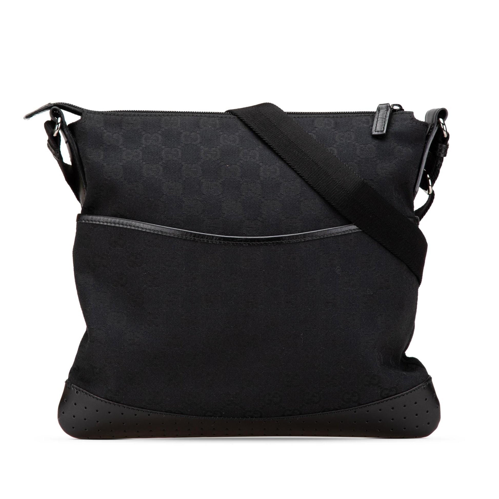 Gucci GG Canvas Calf Black Crossbody Bag