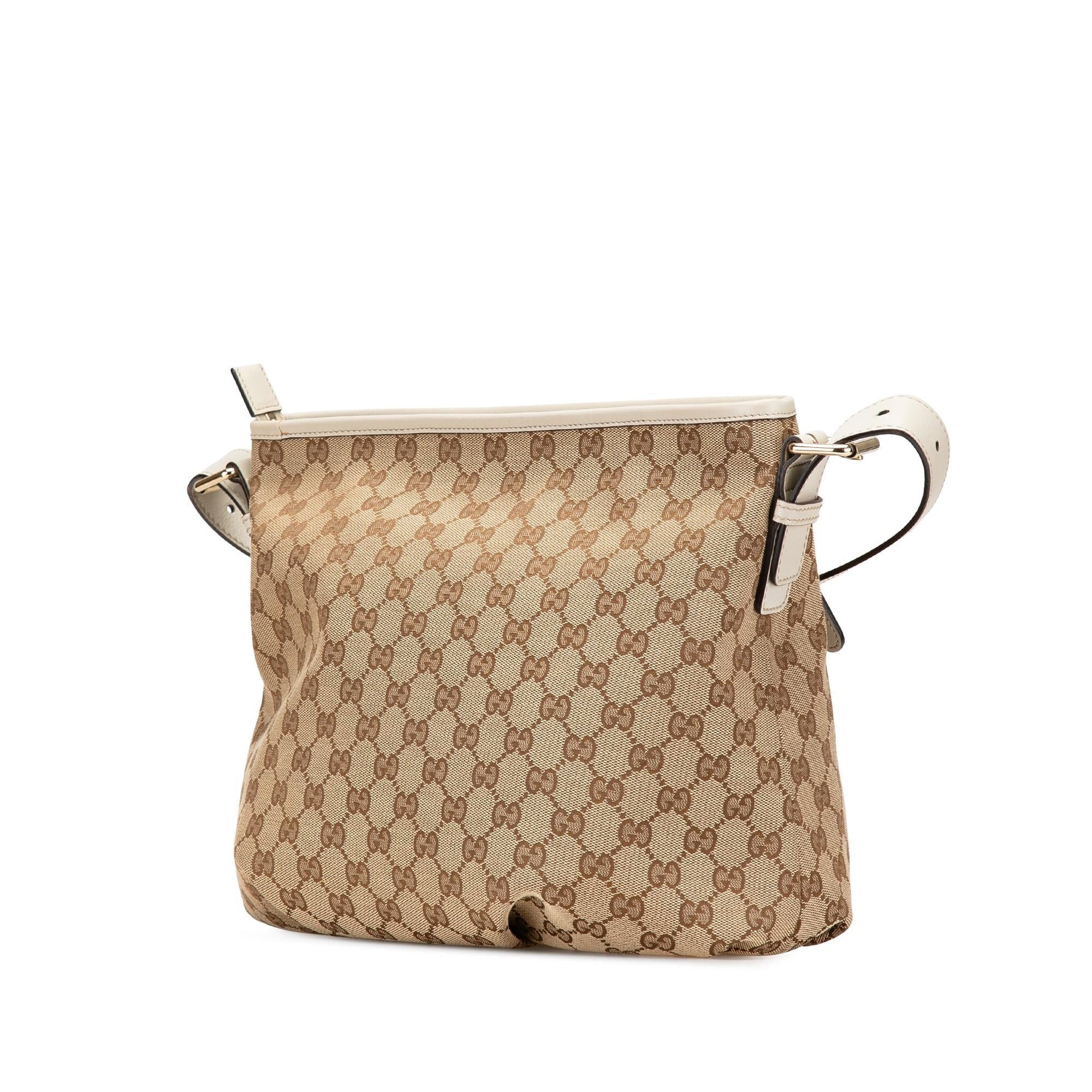 Gucci GG Canvas Calf White Brown Crossbody Bag Crossbody 47